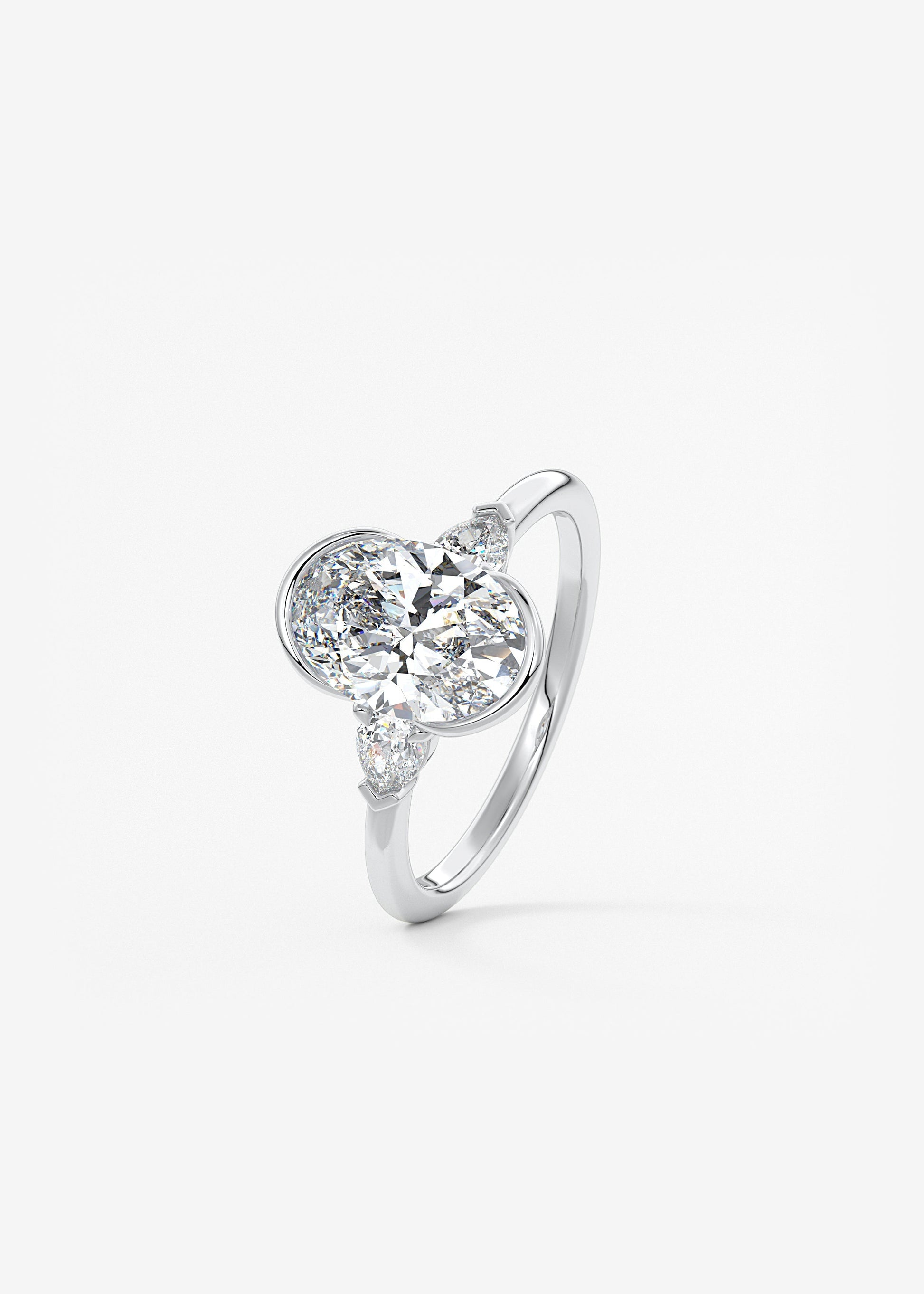 Oval Solitaire With Raised Basket Gallery Lab Grown Diamond Engagement Ring