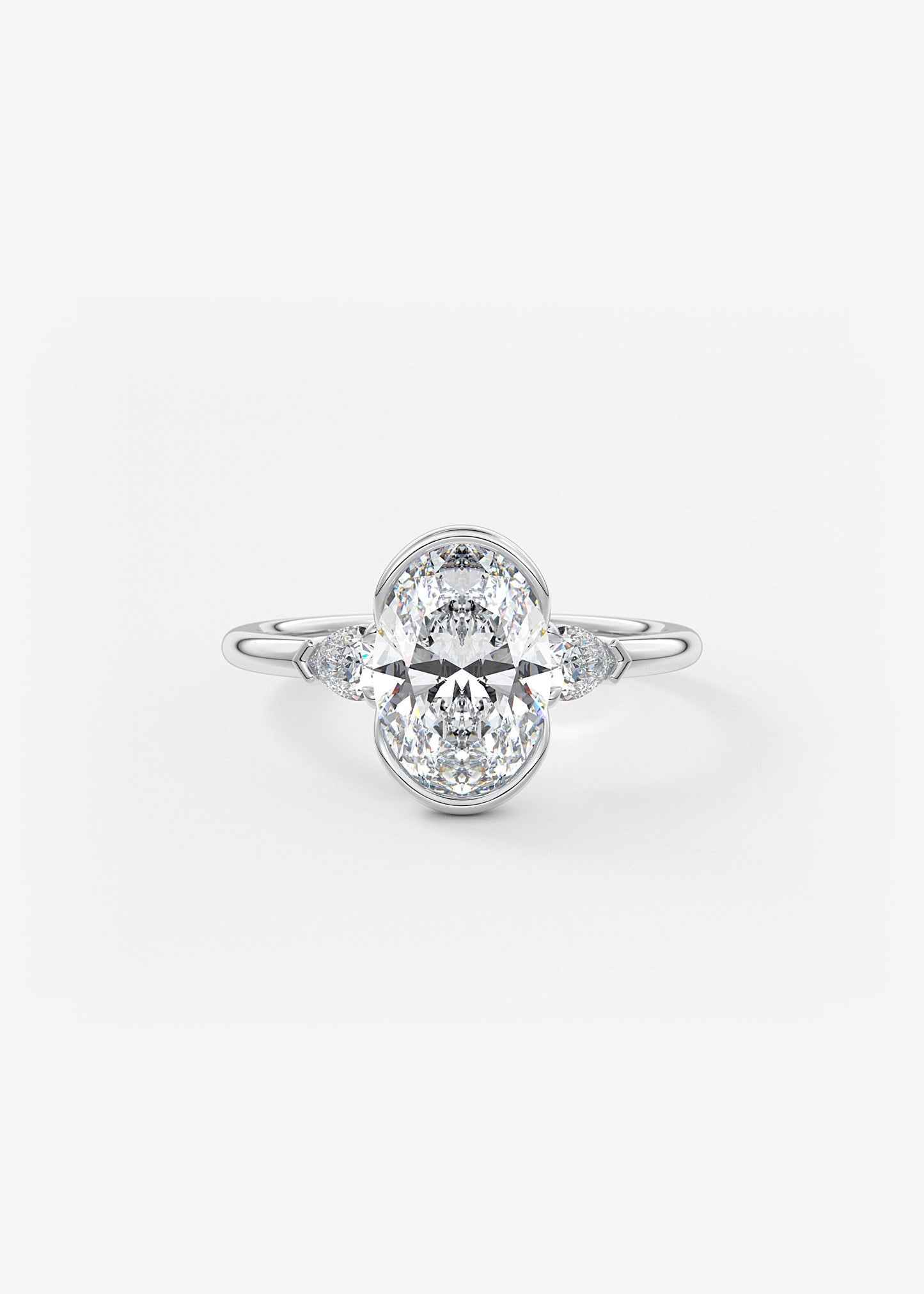 Oval Solitaire With Raised Basket Gallery Lab Grown Diamond Engagement Ring