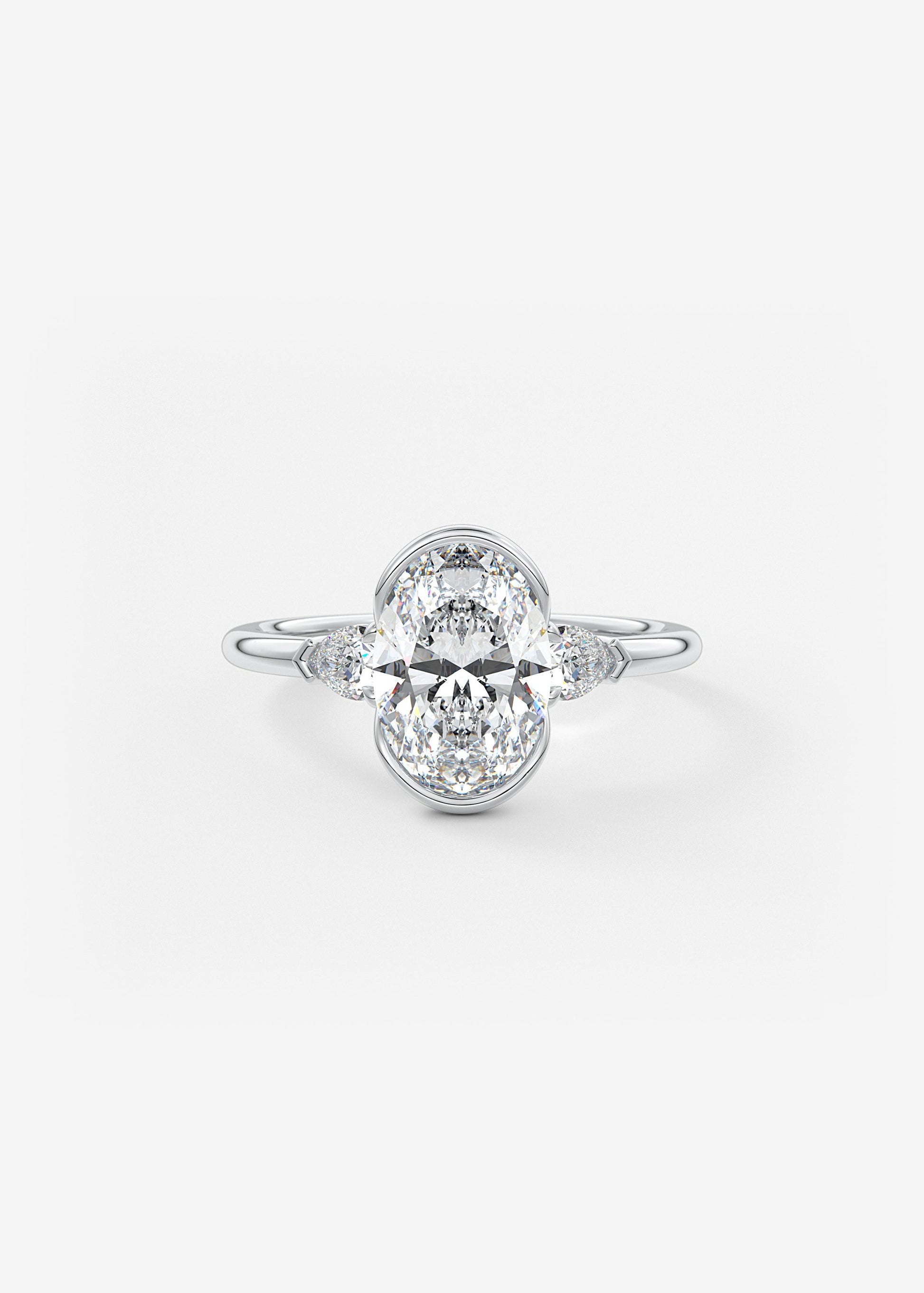 Oval Solitaire With Raised Basket Gallery Lab Grown Diamond Engagement Ring