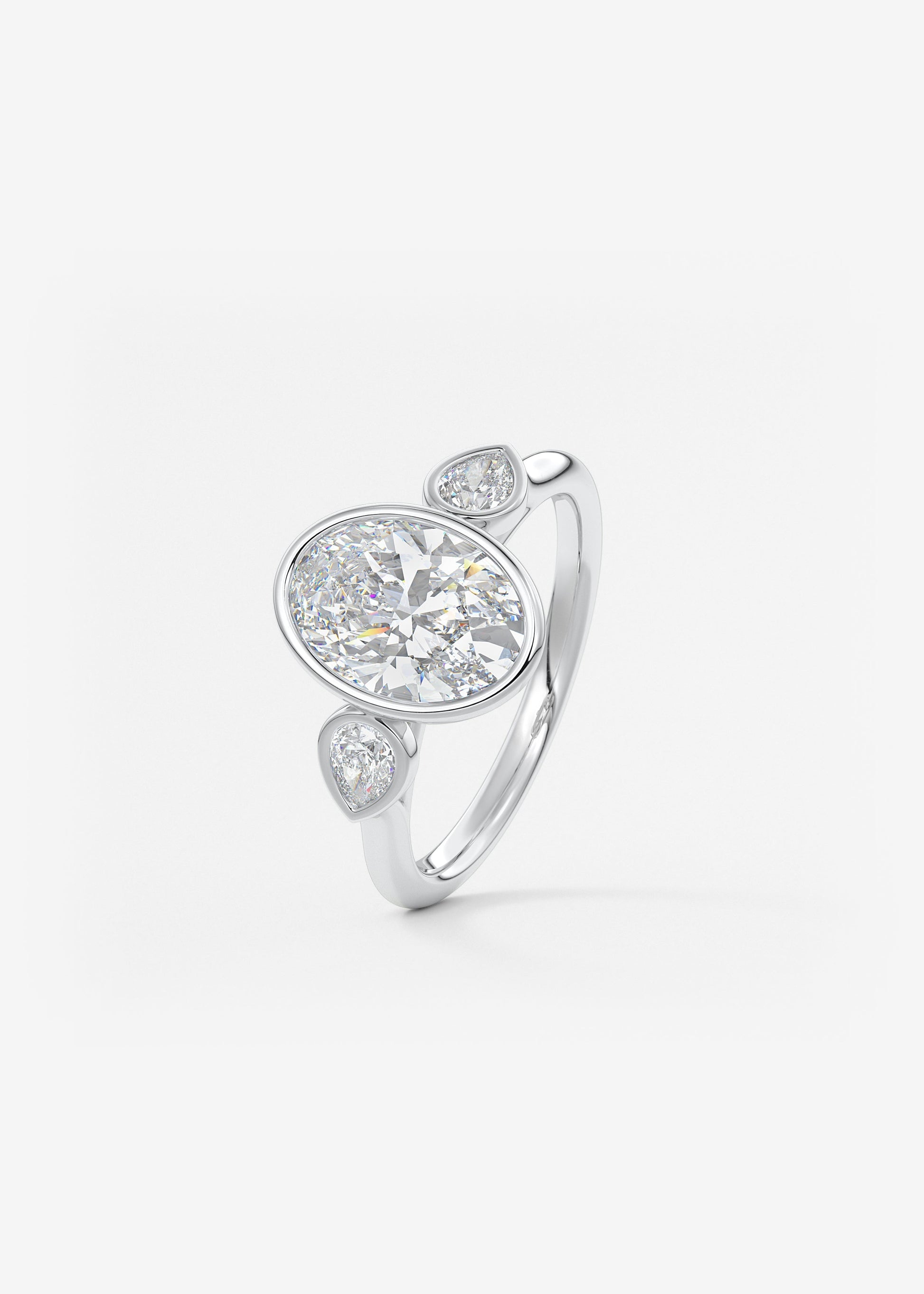 Oval Solitaire With Raised Basket Gallery Lab Grown Diamond Engagement Ring