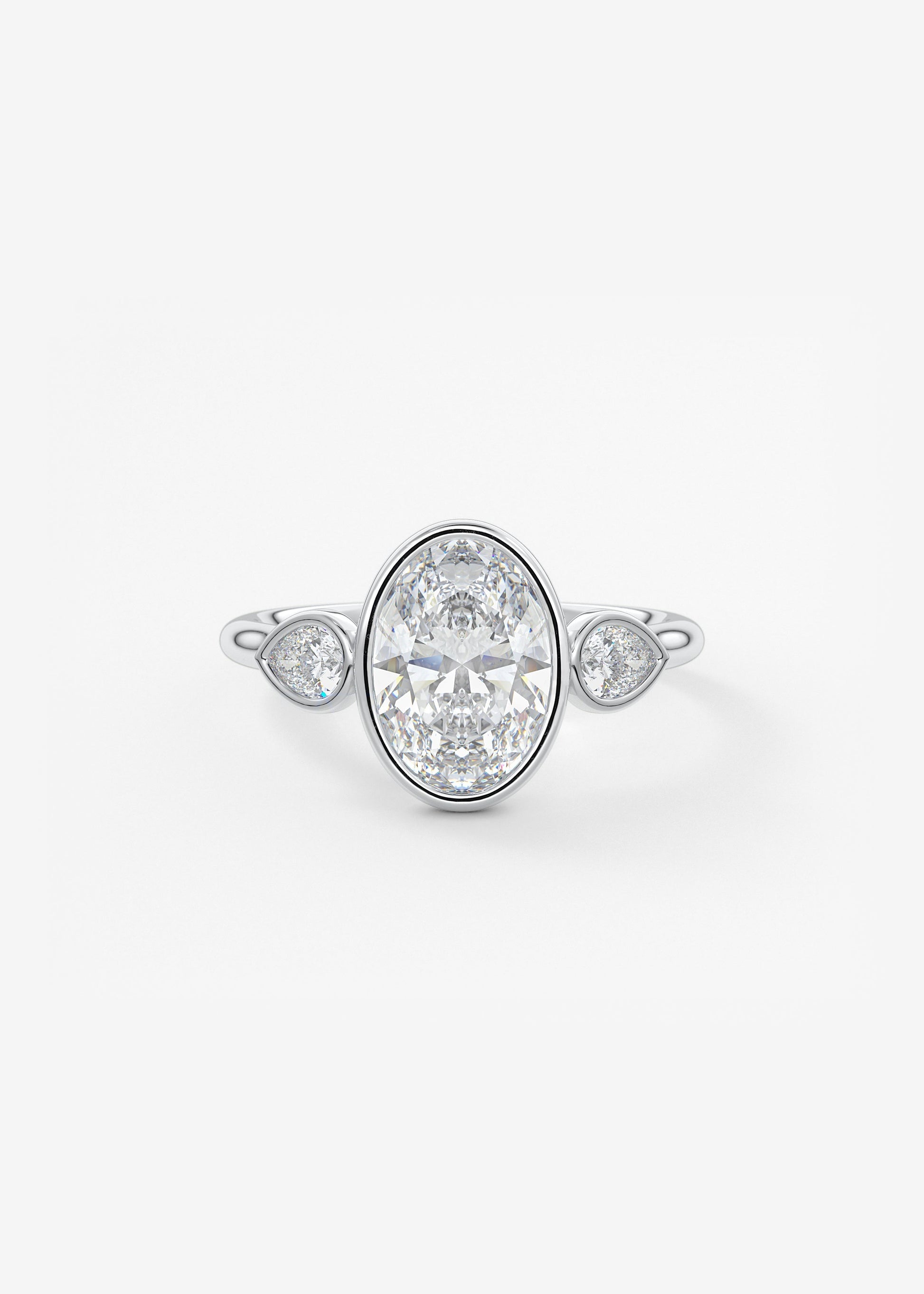 Oval Solitaire With Raised Basket Gallery Lab Grown Diamond Engagement Ring
