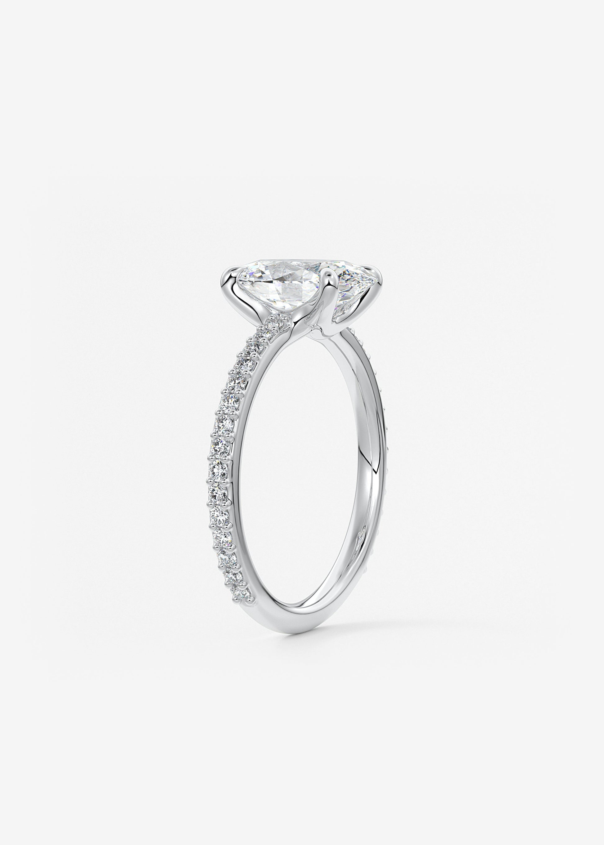 Oval Solitaire With Raised Basket Gallery Lab Grown Diamond Engagement Ring