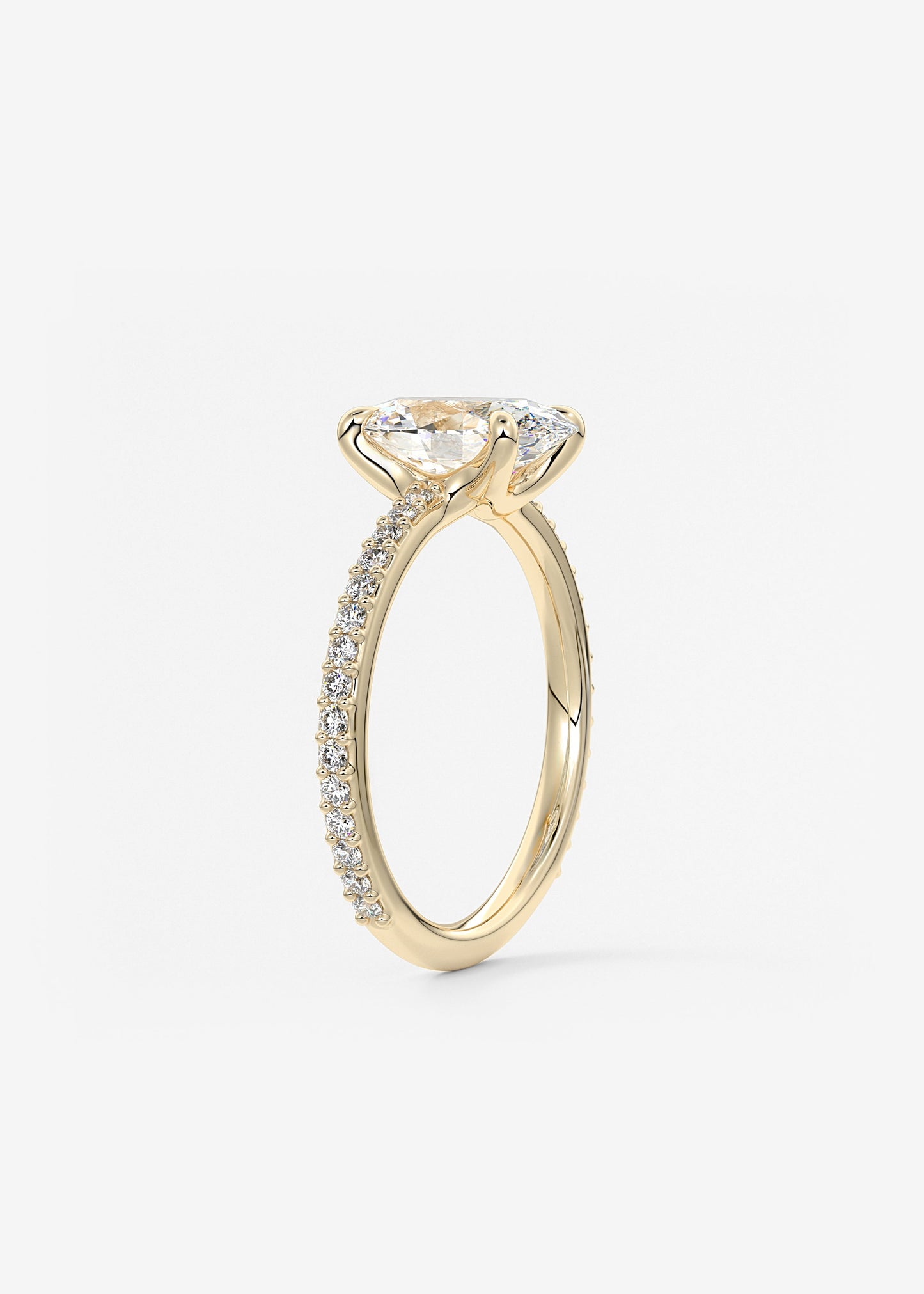 Oval Solitaire With Raised Basket Gallery Lab Grown Diamond Engagement Ring