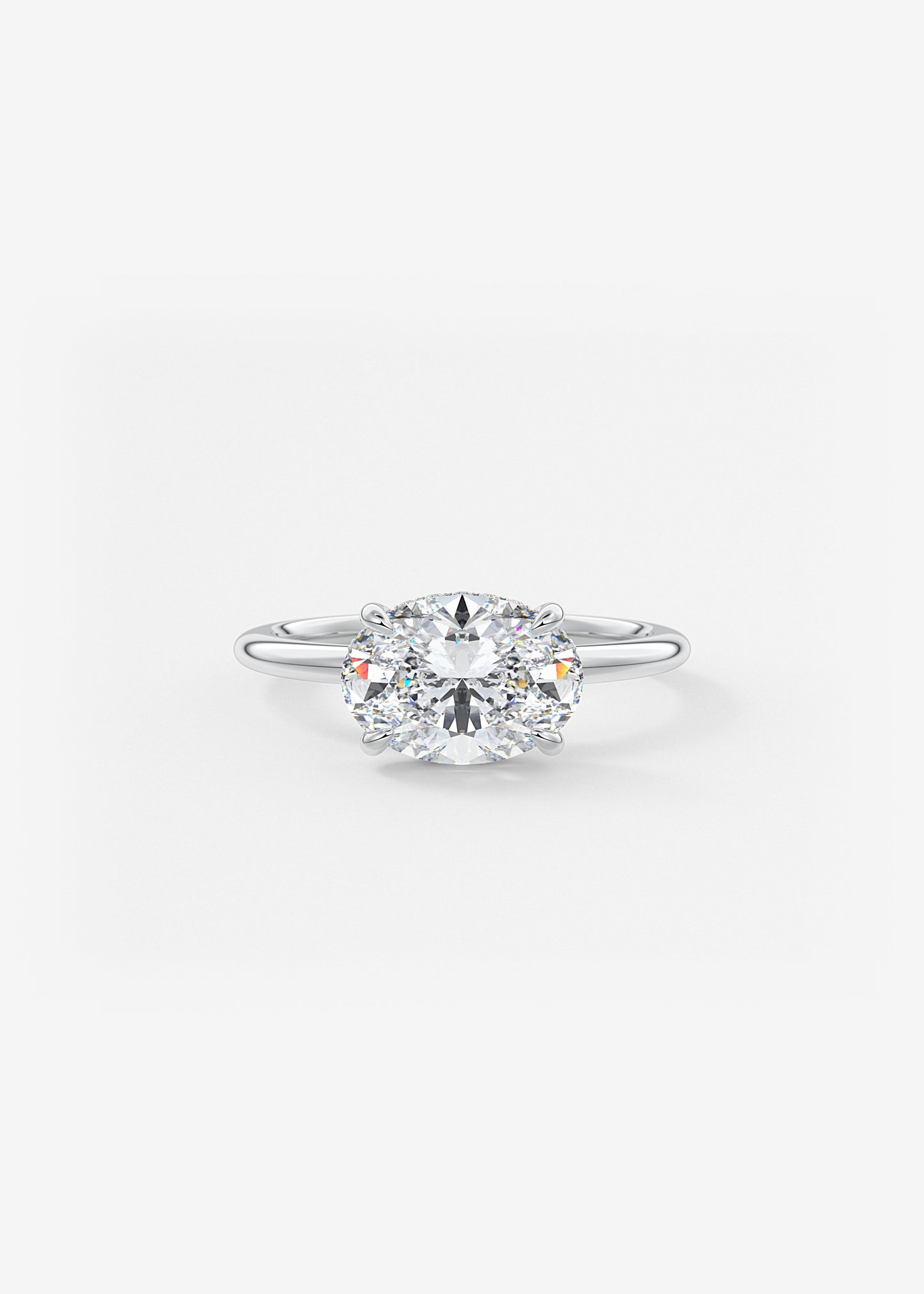 Oval Solitaire With Raised Basket Gallery Lab Grown Diamond Engagement Ring