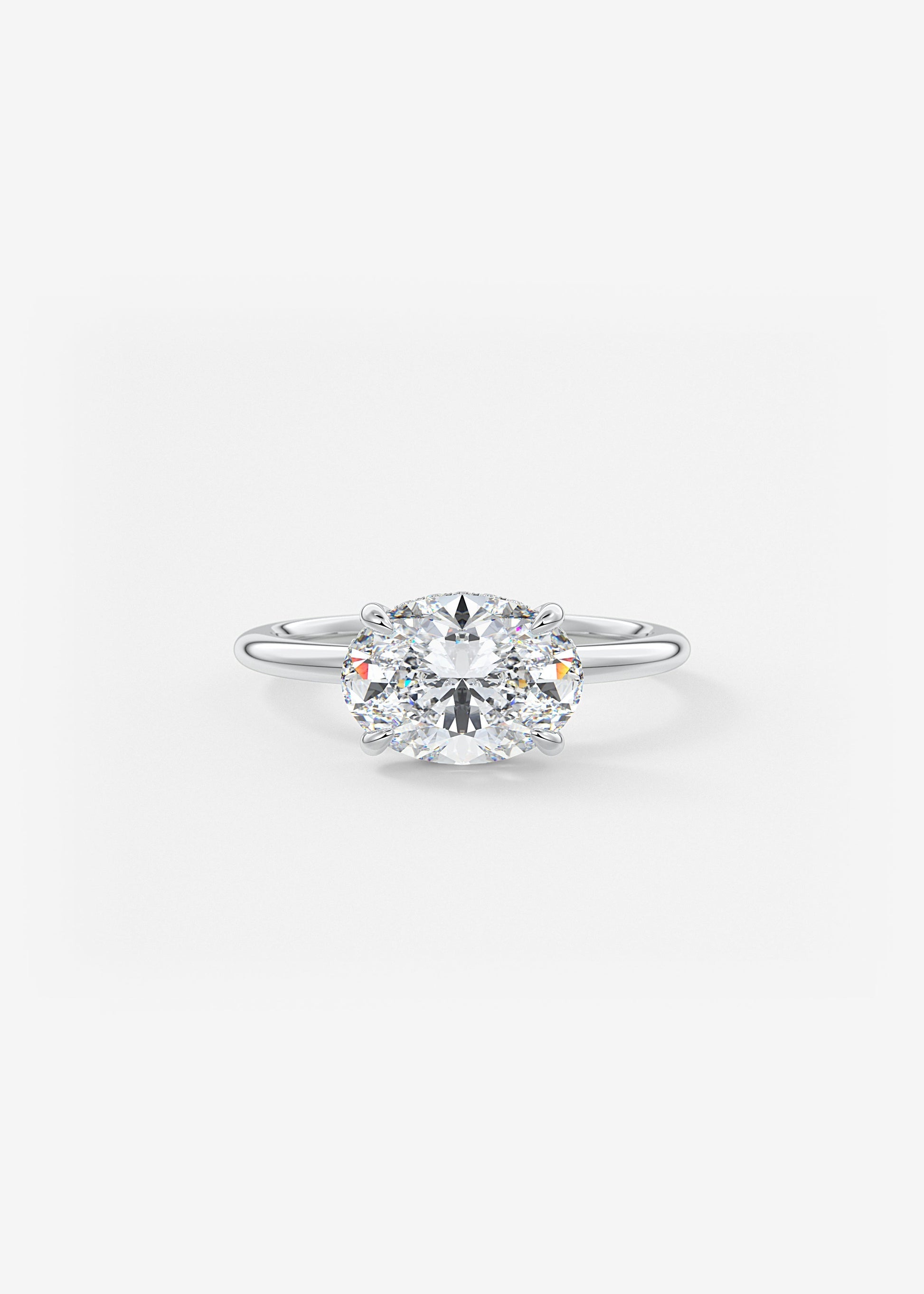 Oval Solitaire With Raised Basket Gallery Lab Grown Diamond Engagement Ring