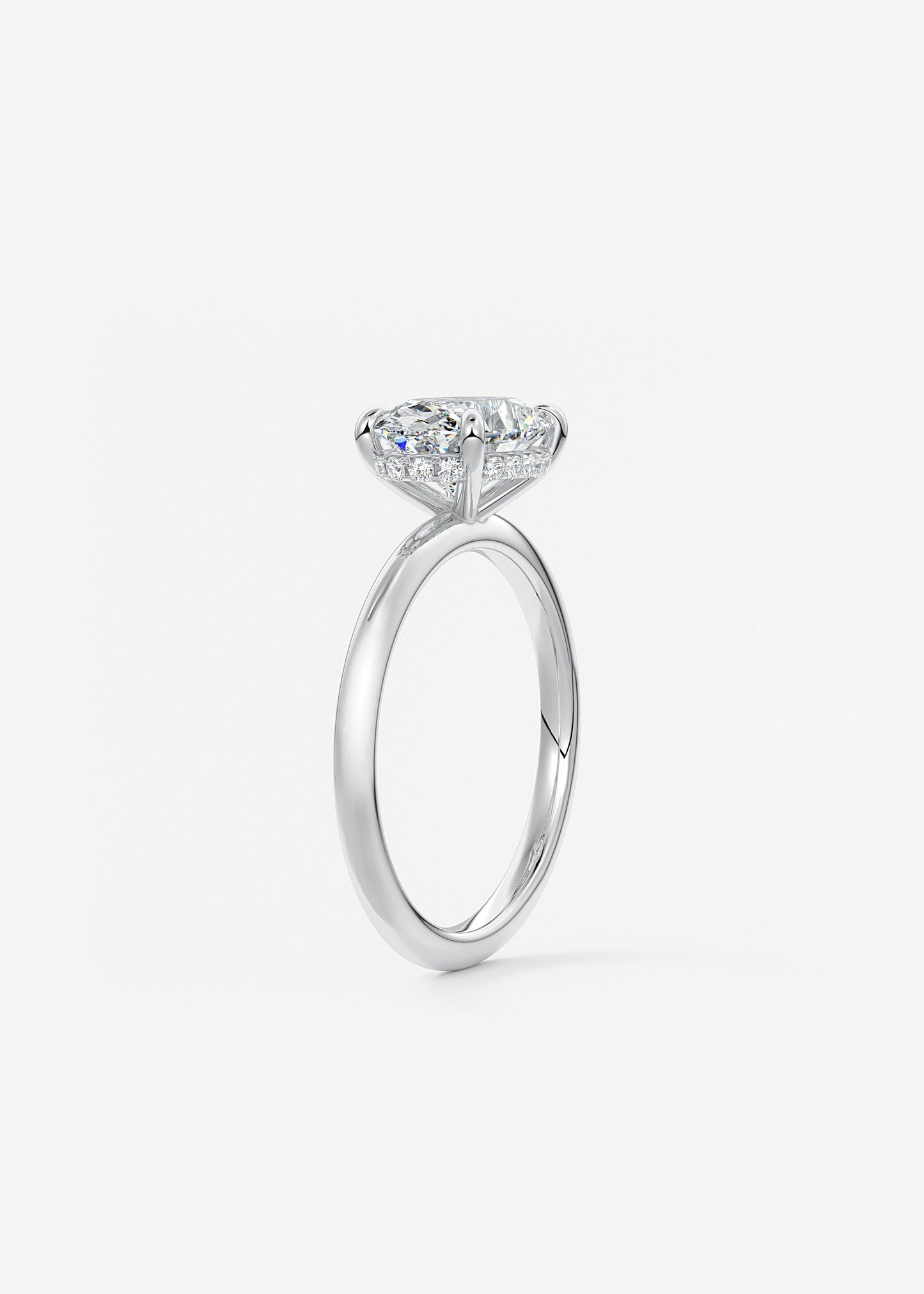 Oval Solitaire With Raised Basket Gallery Lab Grown Diamond Engagement Ring