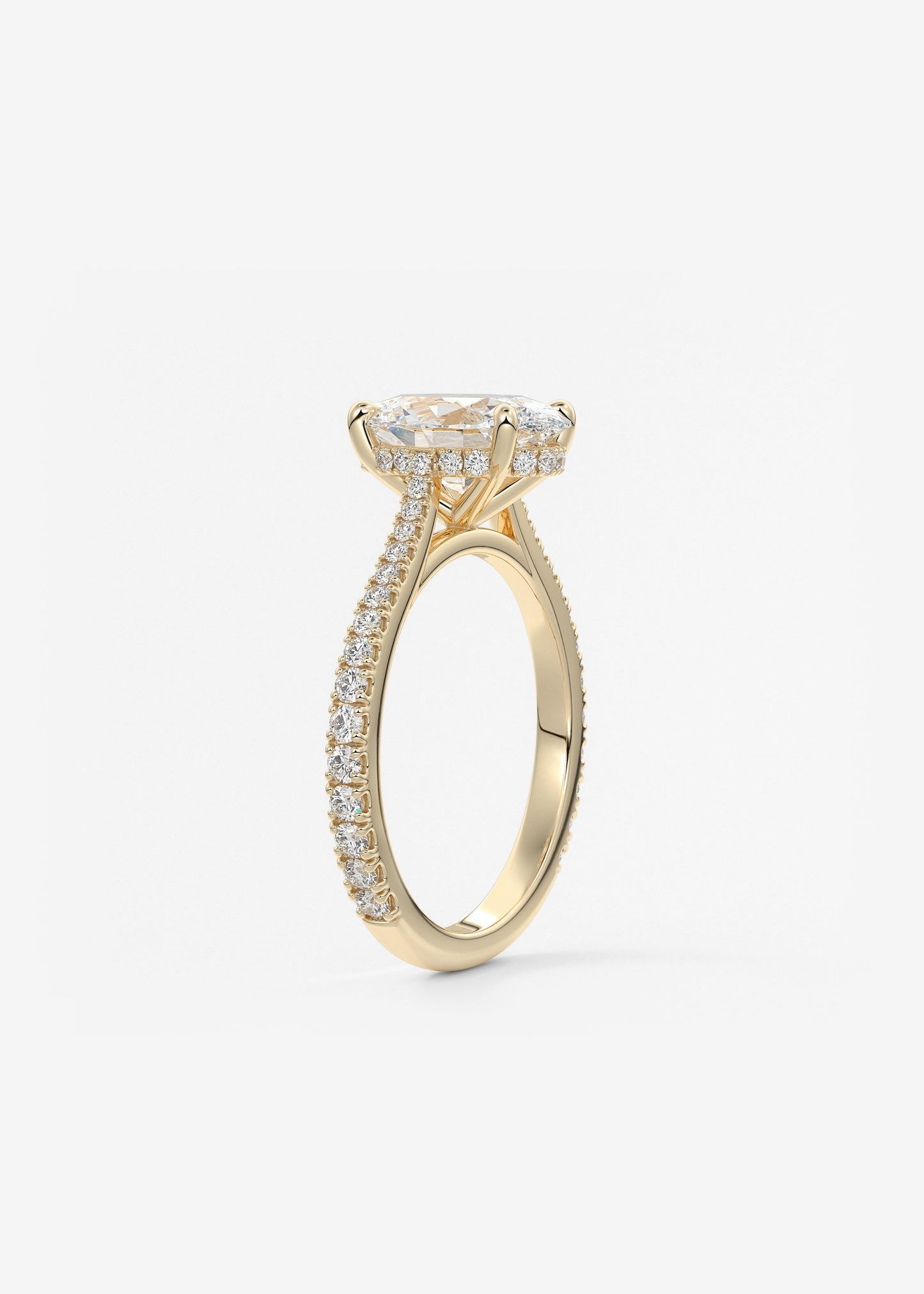 Oval Solitaire With Raised Basket Gallery Lab Grown Diamond Engagement Ring