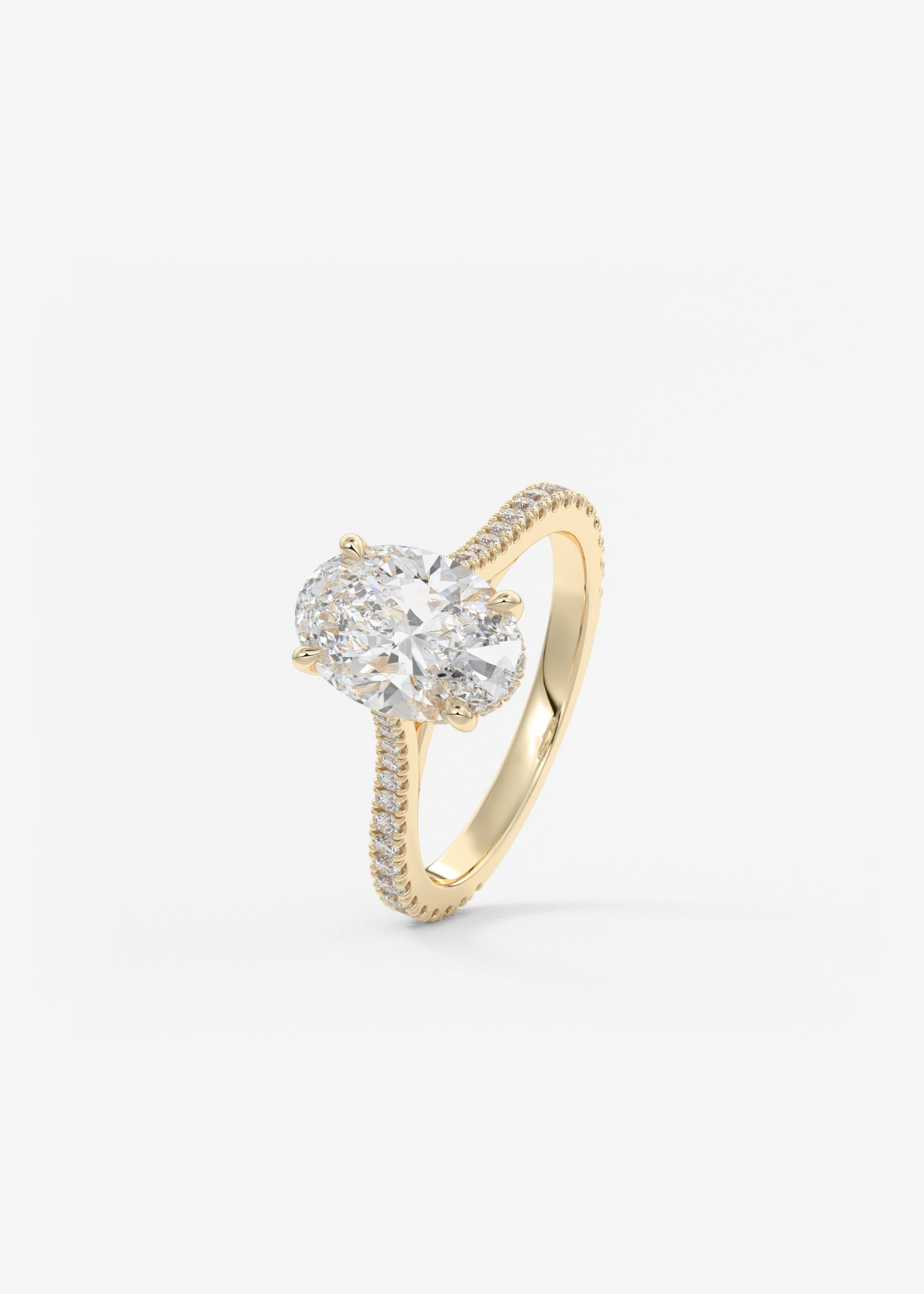 Oval Solitaire With Raised Basket Gallery Lab Grown Diamond Engagement Ring
