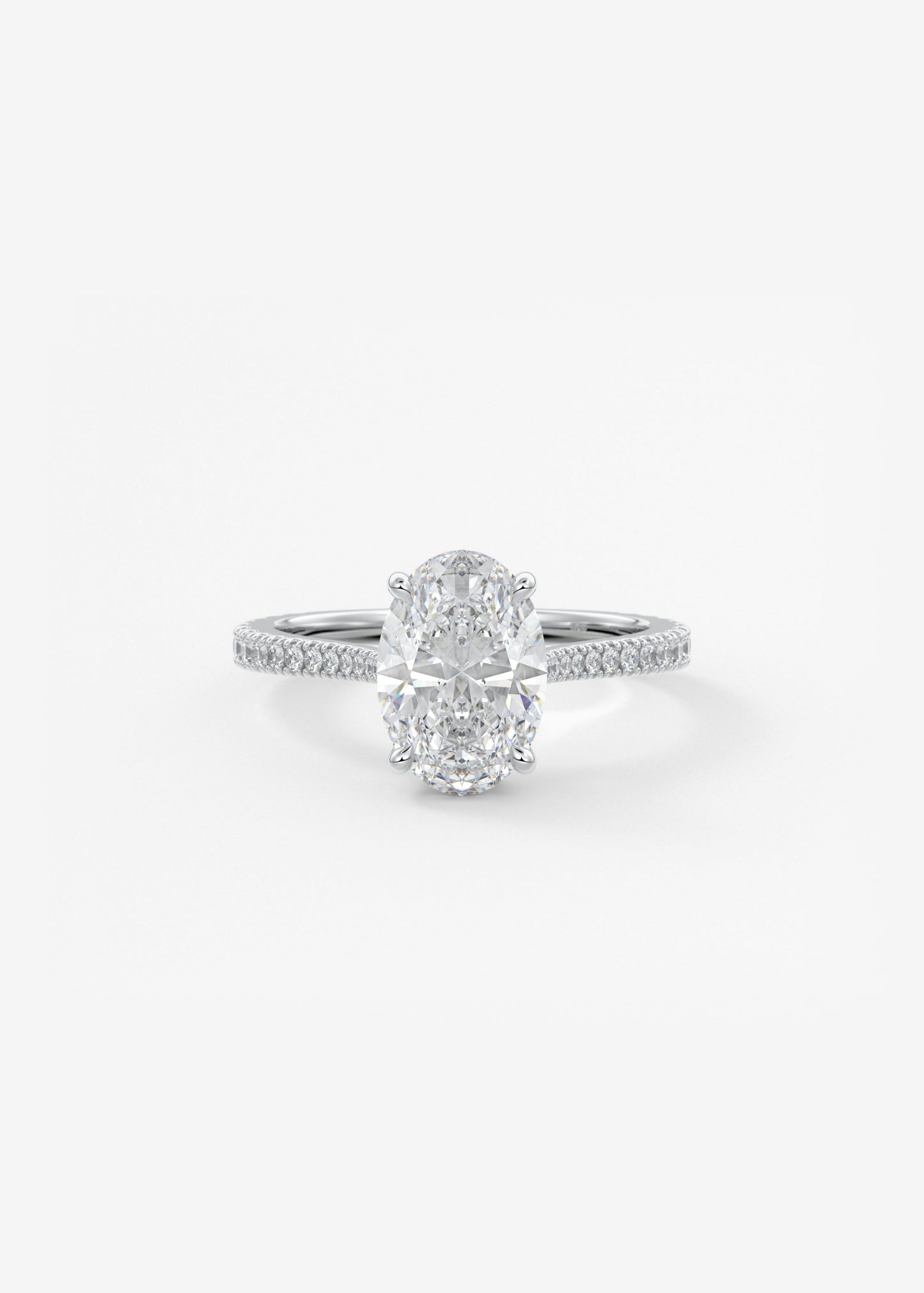 Oval Solitaire With Raised Basket Gallery Lab Grown Diamond Engagement Ring
