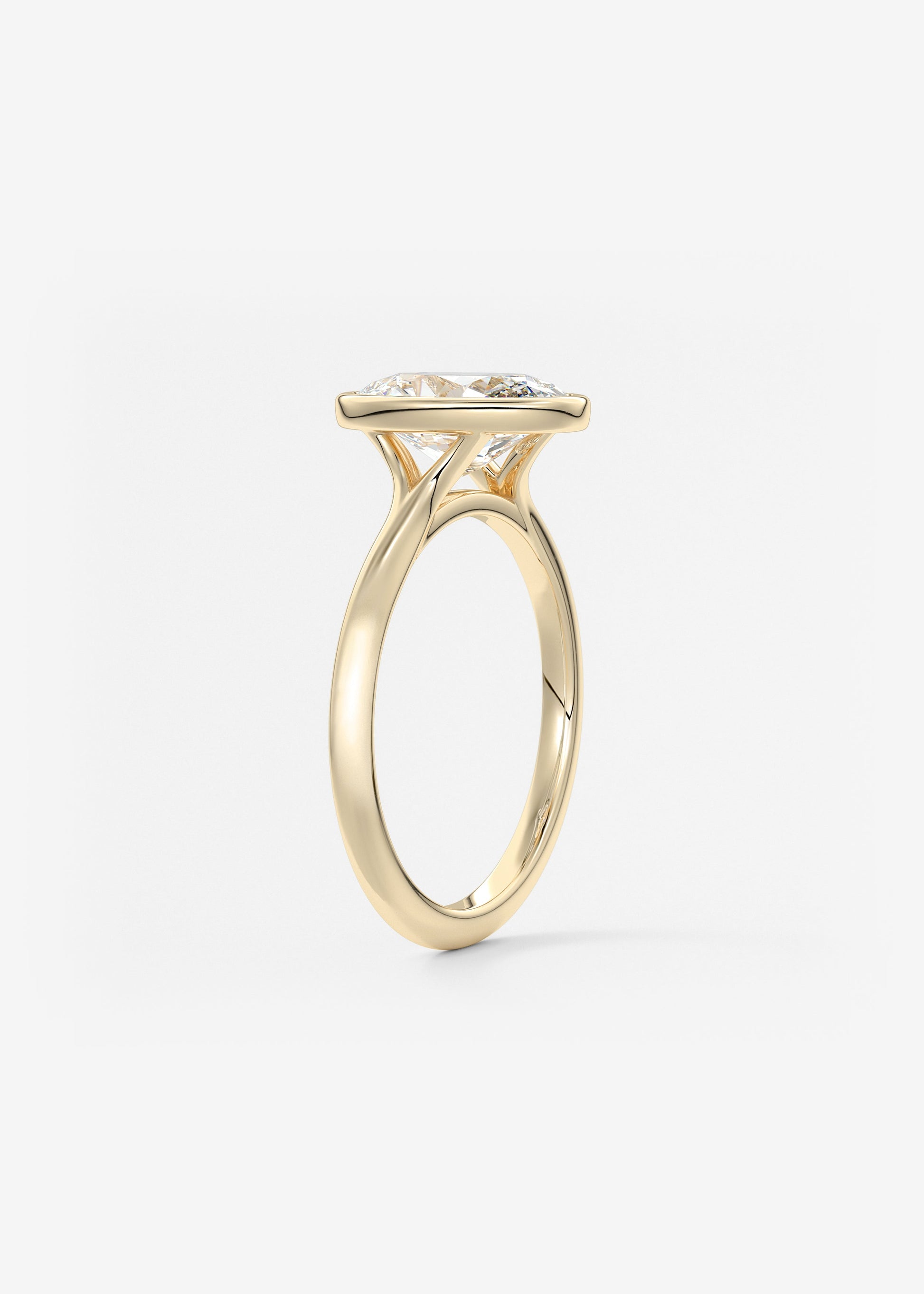 Oval Solitaire With Raised Basket Gallery Lab Grown Diamond Engagement Ring