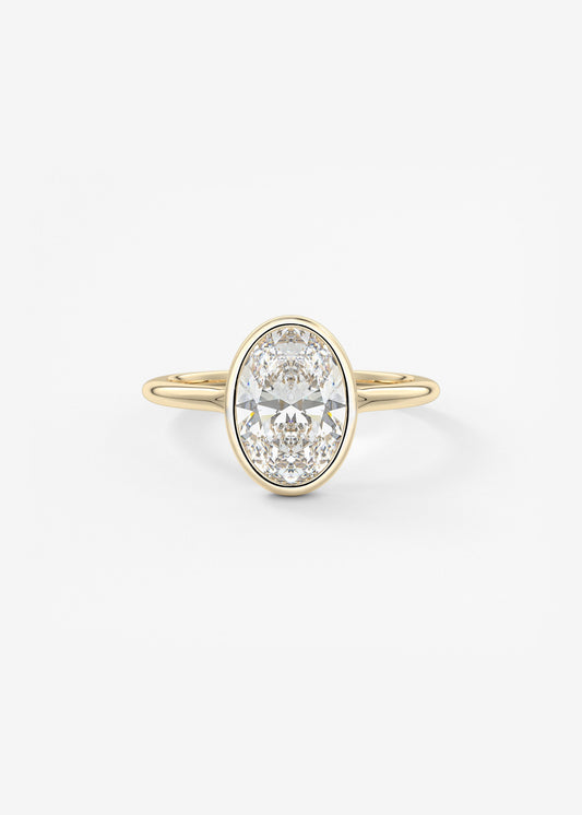 Oval Solitaire With Raised Basket Gallery Lab Grown Diamond Engagement Ring