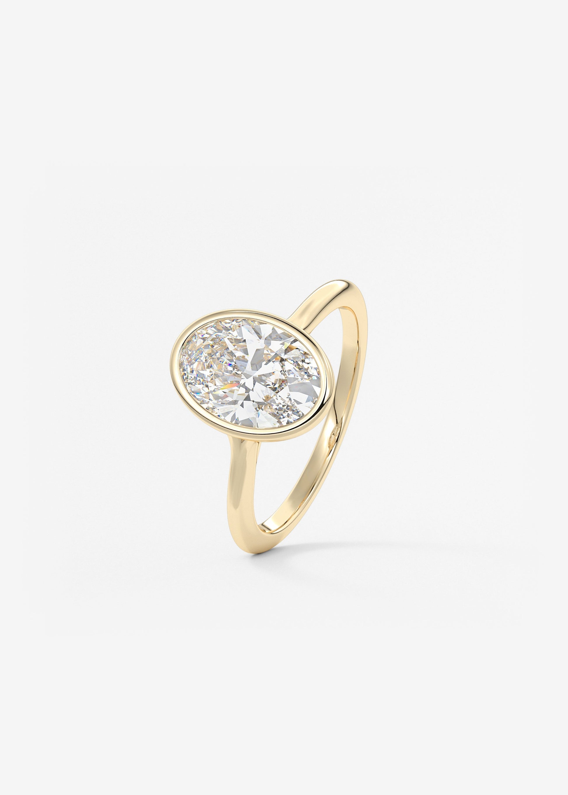 Oval Solitaire With Raised Basket Gallery Lab Grown Diamond Engagement Ring