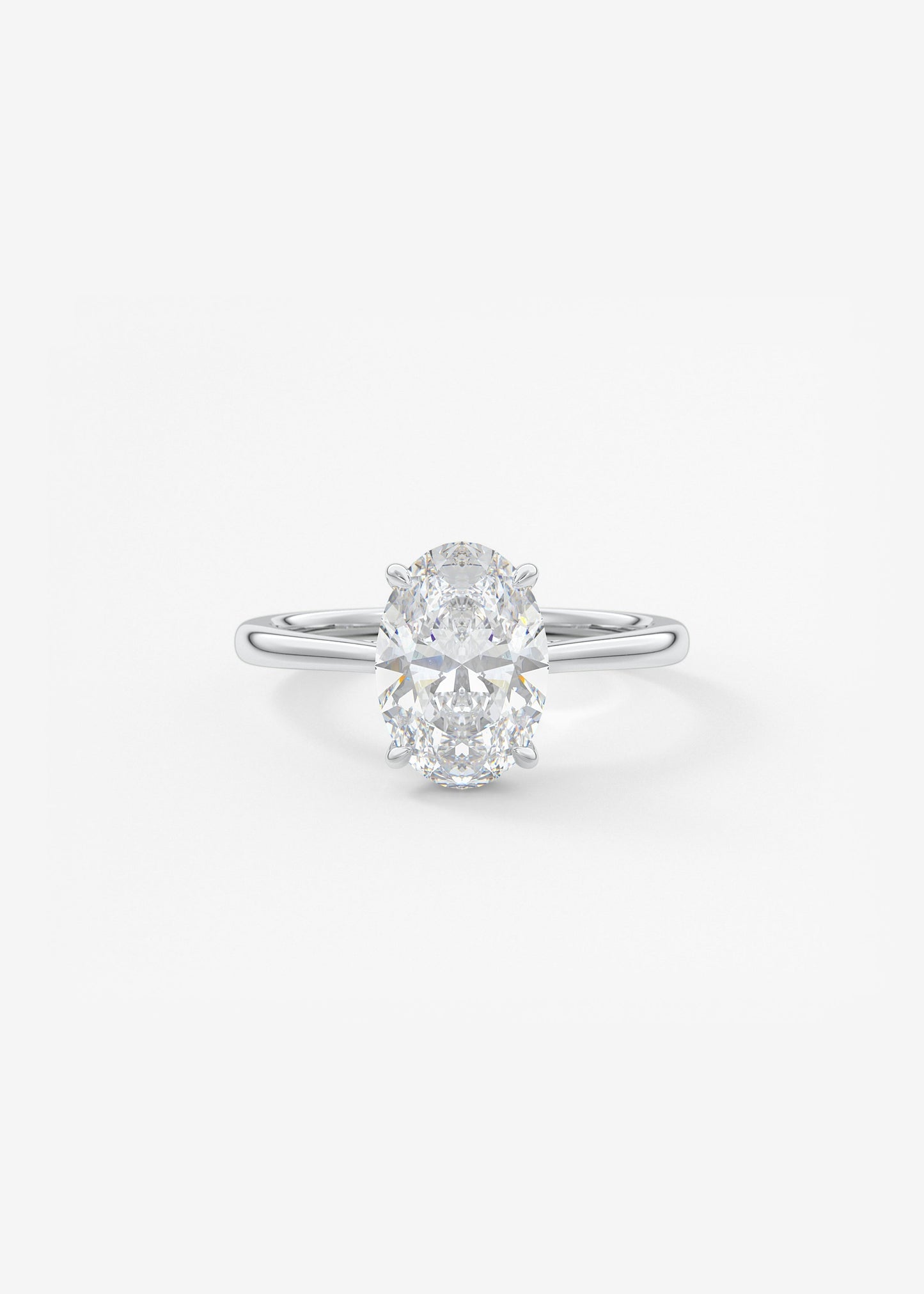 Oval Solitaire With Raised Basket Gallery Lab Grown Diamond Engagement Ring