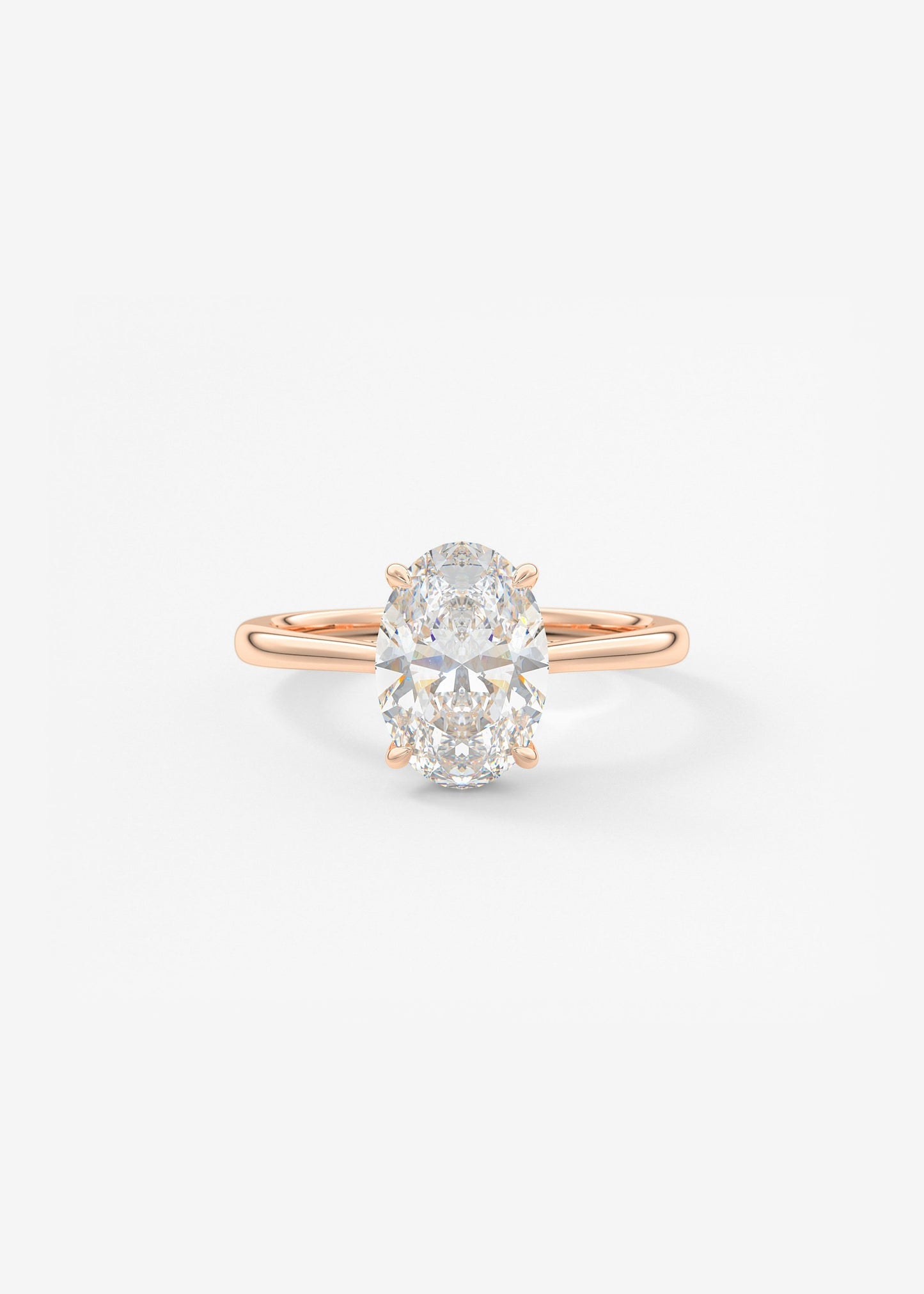 Oval Solitaire With Raised Basket Gallery Lab Grown Diamond Engagement Ring