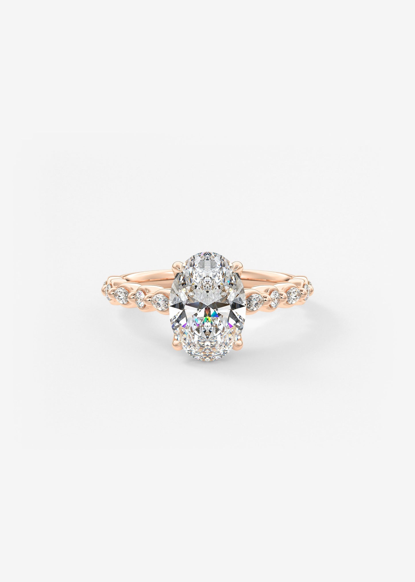 Oval Solitaire With Raised Basket Gallery Lab Grown Diamond Engagement Ring