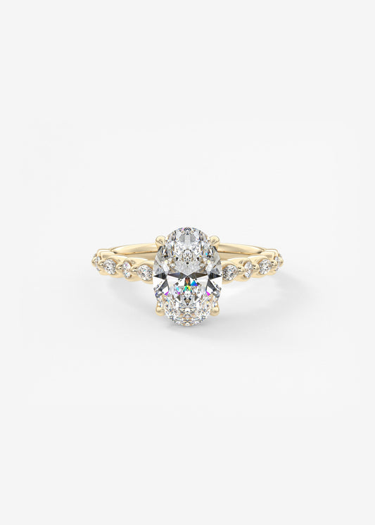 Oval Solitaire With Raised Basket Gallery Lab Grown Diamond Engagement Ring