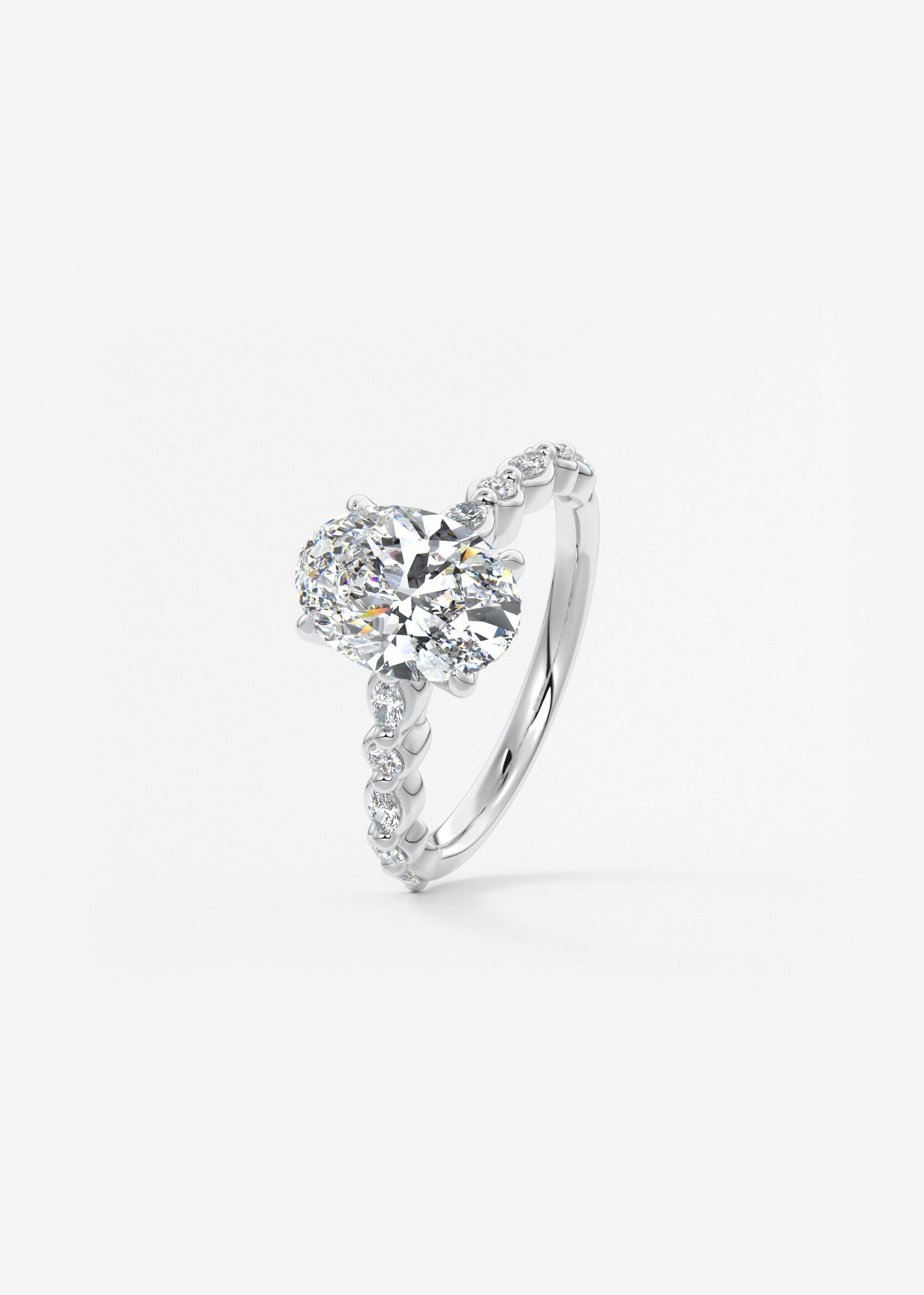 Oval Solitaire With Raised Basket Gallery Lab Grown Diamond Engagement Ring