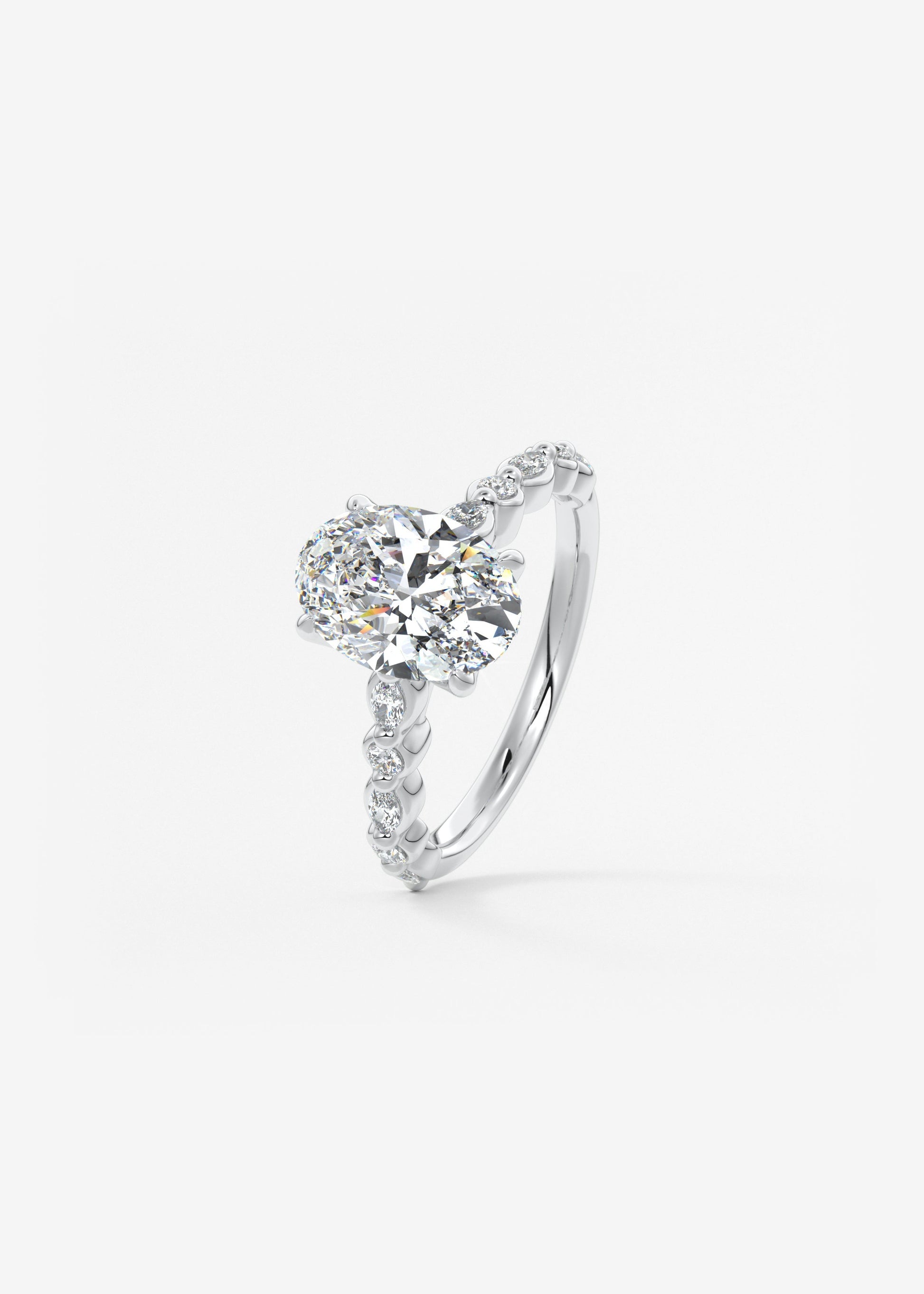 Oval Solitaire With Raised Basket Gallery Lab Grown Diamond Engagement Ring