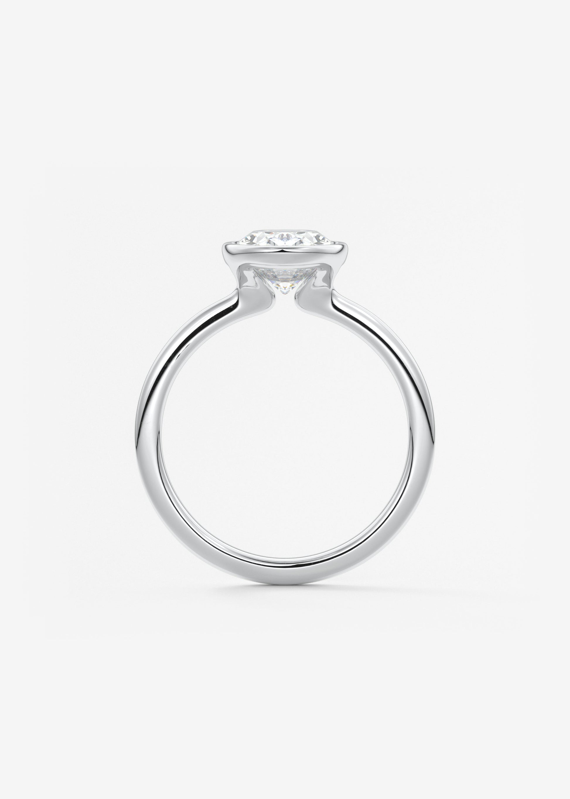 Oval Solitaire With Raised Basket Gallery Lab Grown Diamond Engagement Ring
