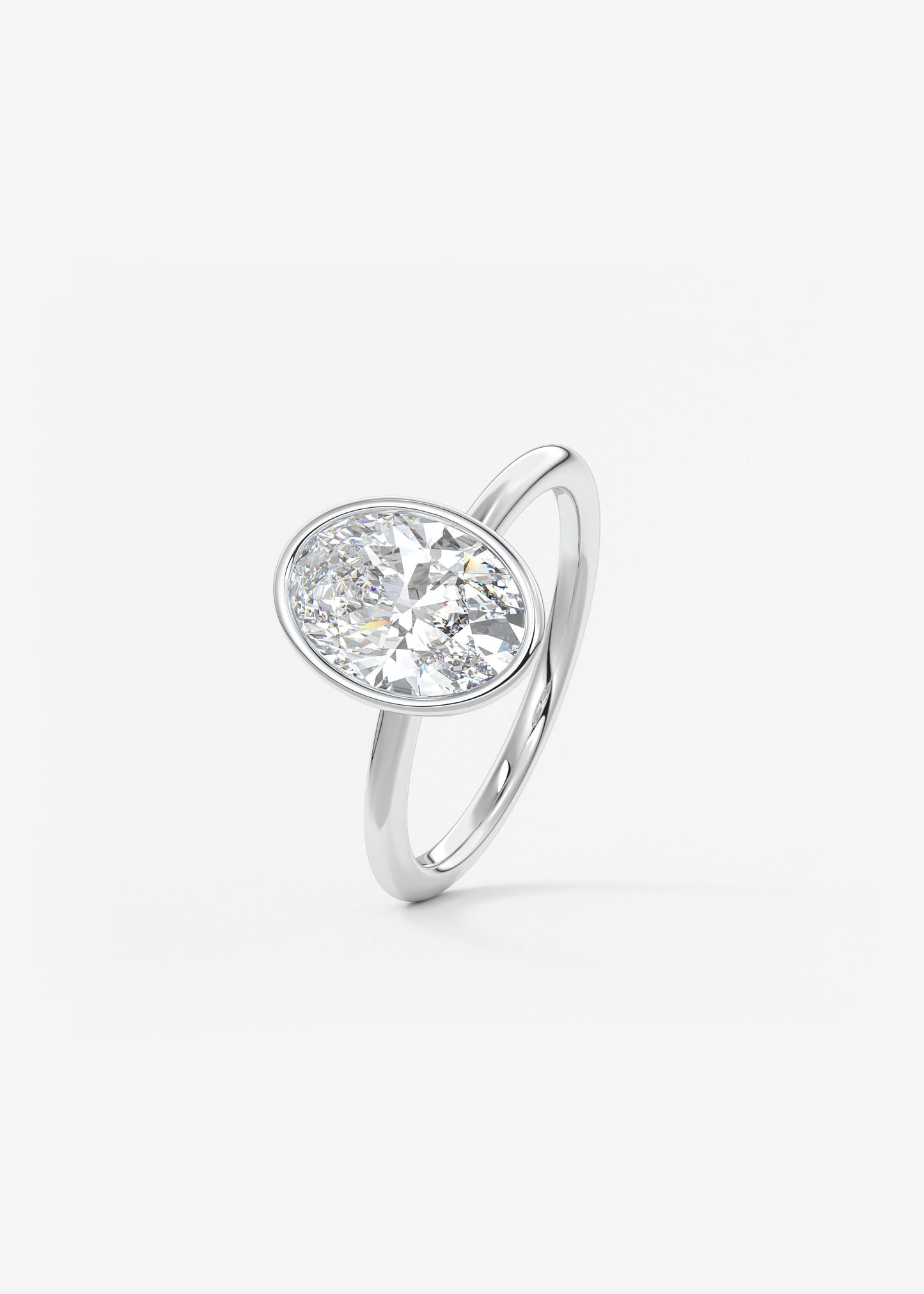 Oval Solitaire With Raised Basket Gallery Lab Grown Diamond Engagement Ring