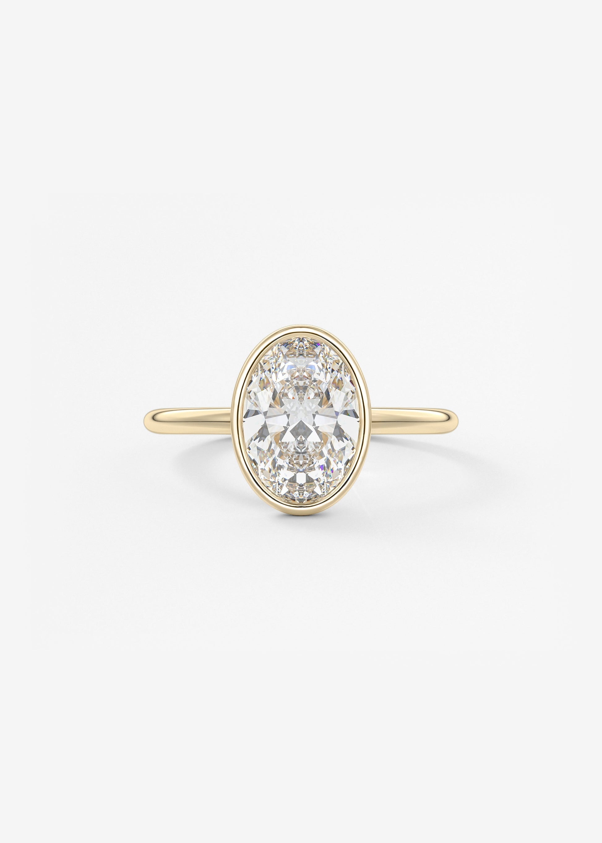 Oval Solitaire With Raised Basket Gallery Lab Grown Diamond Engagement Ring