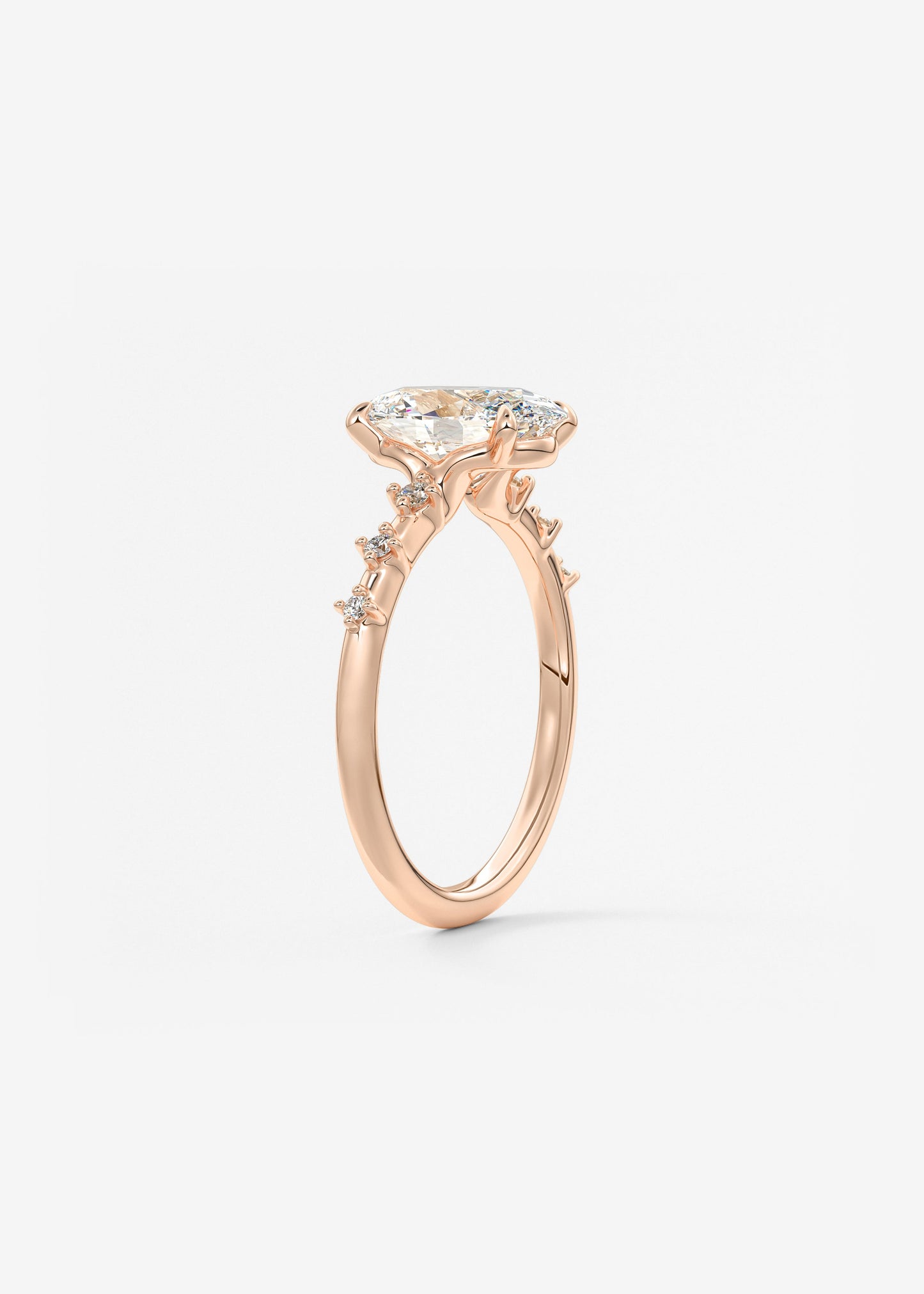 Oval Solitaire With Raised Basket Gallery Lab Grown Diamond Engagement Ring