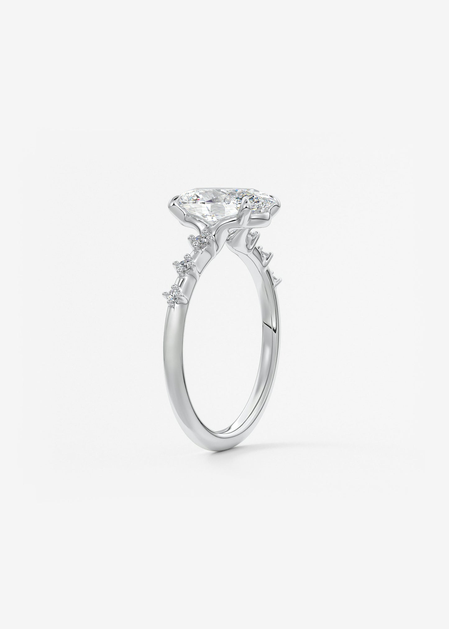 Oval Solitaire With Raised Basket Gallery Lab Grown Diamond Engagement Ring