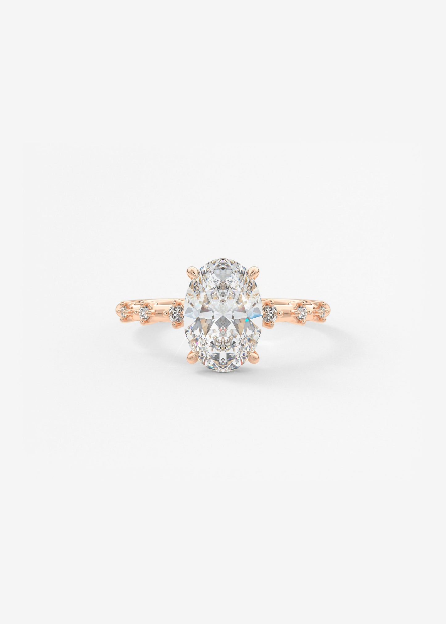 Oval Solitaire With Raised Basket Gallery Lab Grown Diamond Engagement Ring