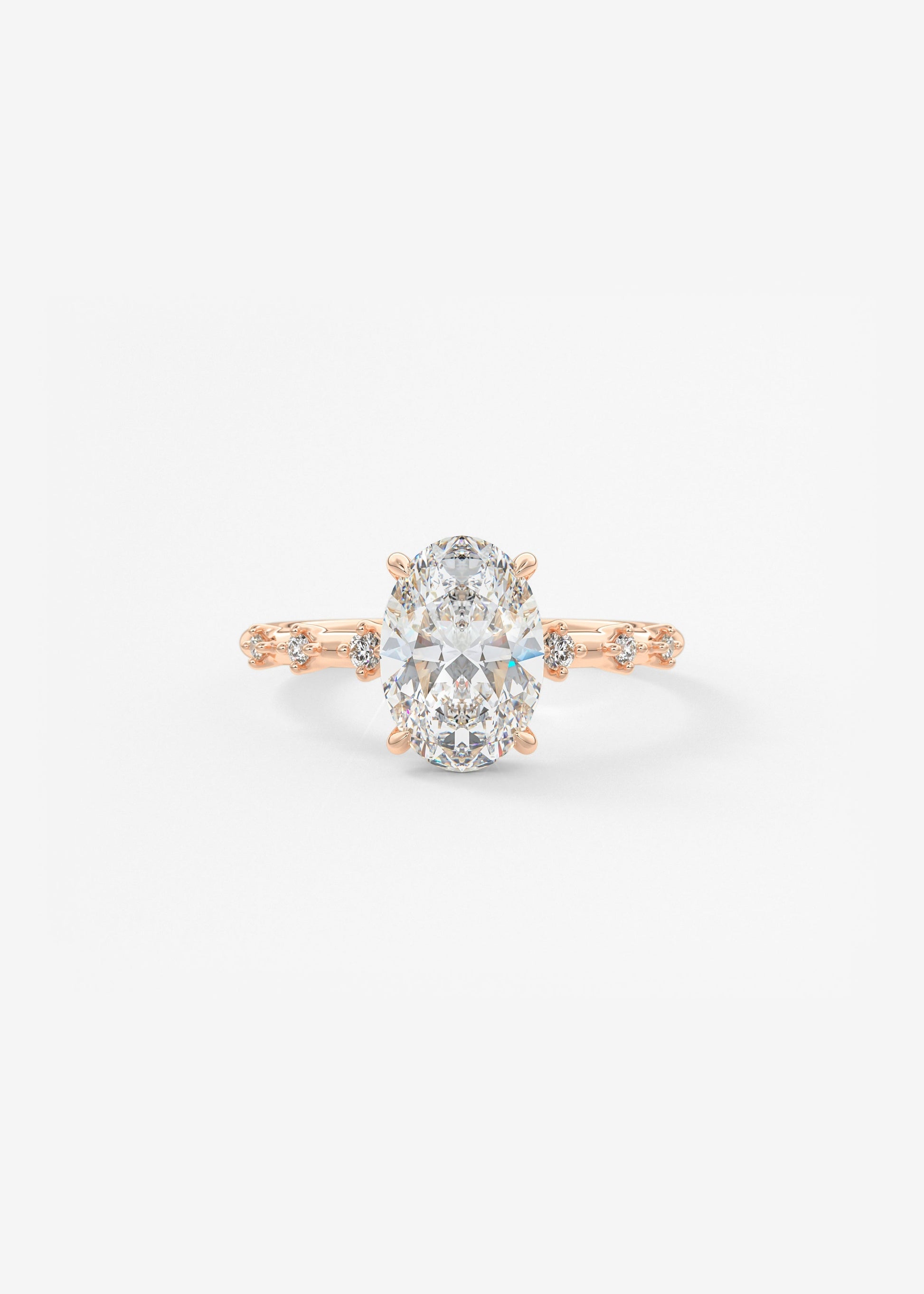 Oval Solitaire With Raised Basket Gallery Lab Grown Diamond Engagement Ring