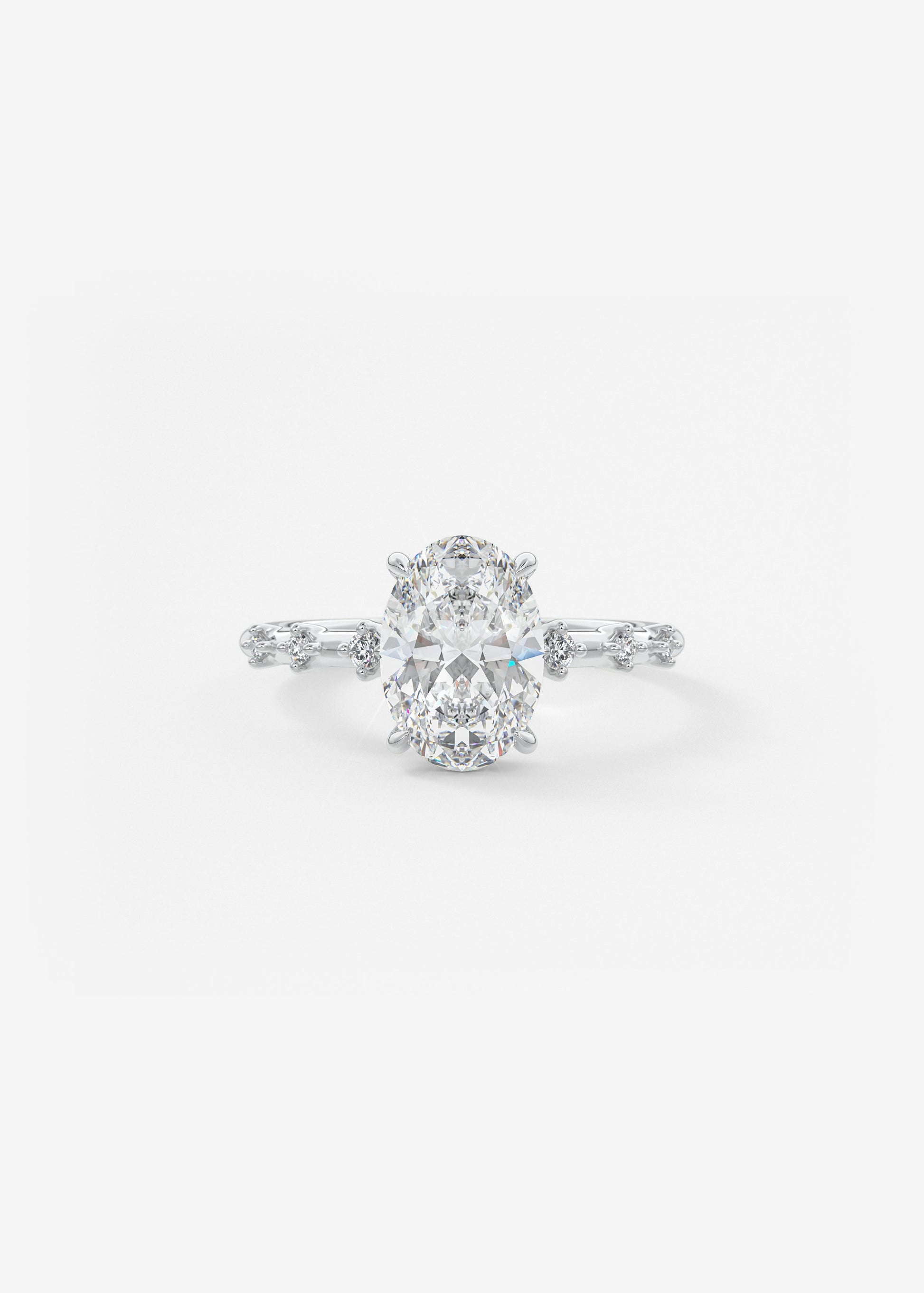 Oval Solitaire With Raised Basket Gallery Lab Grown Diamond Engagement Ring