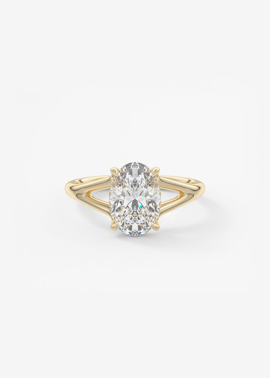 Oval Solitaire With Raised Basket Gallery Lab Grown Diamond Engagement Ring
