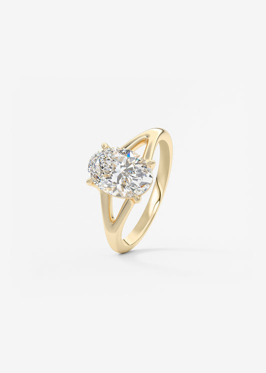 Oval Solitaire With Raised Basket Gallery Lab Grown Diamond Engagement Ring