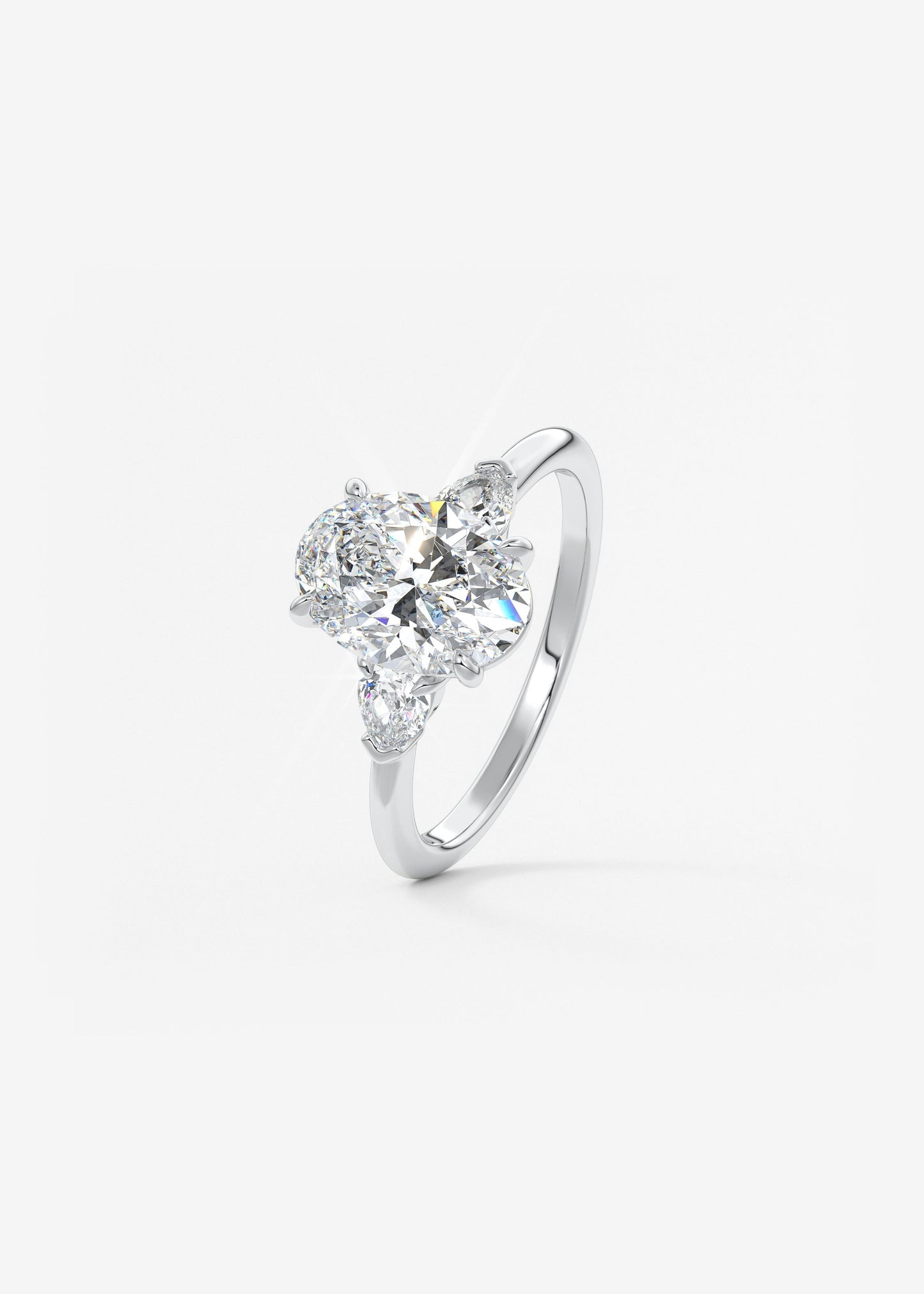 Oval Solitaire With Raised Basket Gallery Lab Grown Diamond Engagement Ring