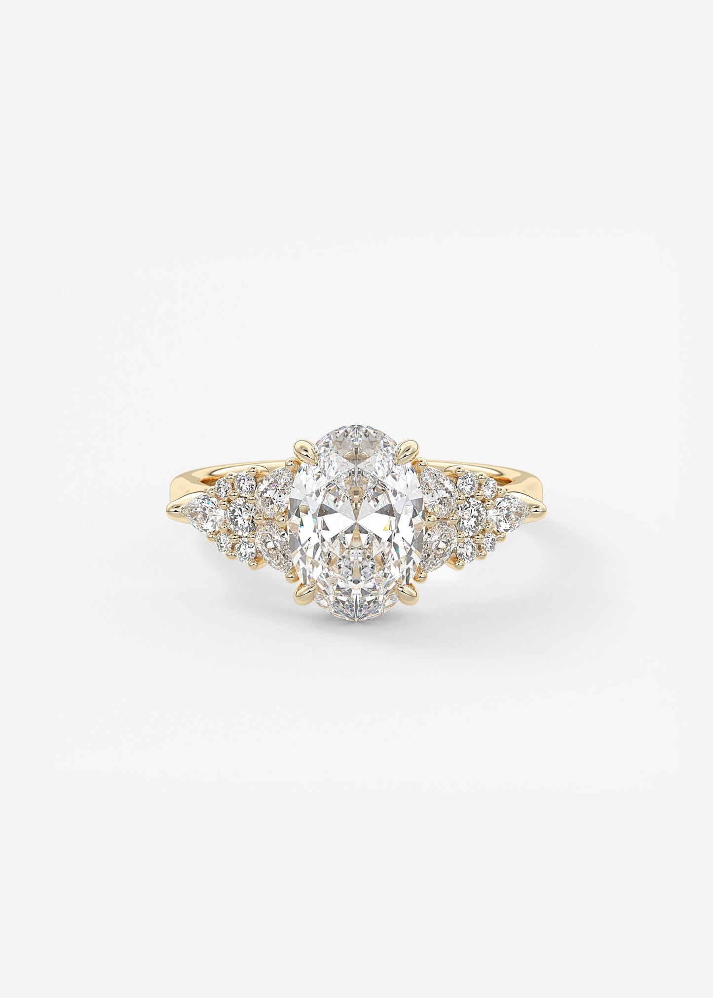 Oval Solitaire With Raised Basket Gallery Lab Grown Diamond Engagement Ring