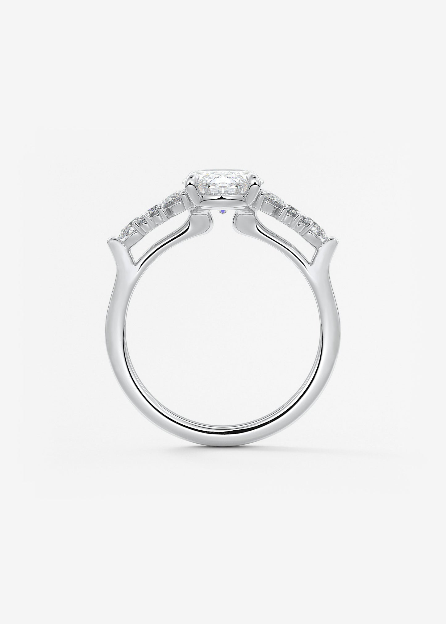 Oval Solitaire With Raised Basket Gallery Lab Grown Diamond Engagement Ring