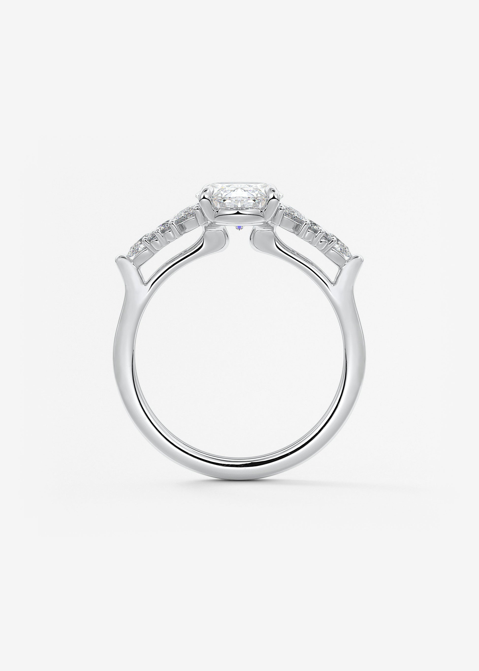 Oval Solitaire With Raised Basket Gallery Lab Grown Diamond Engagement Ring
