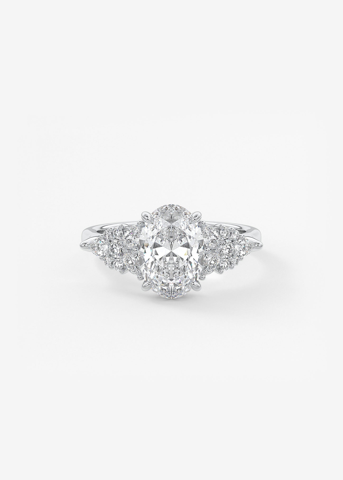 Oval Solitaire With Raised Basket Gallery Lab Grown Diamond Engagement Ring