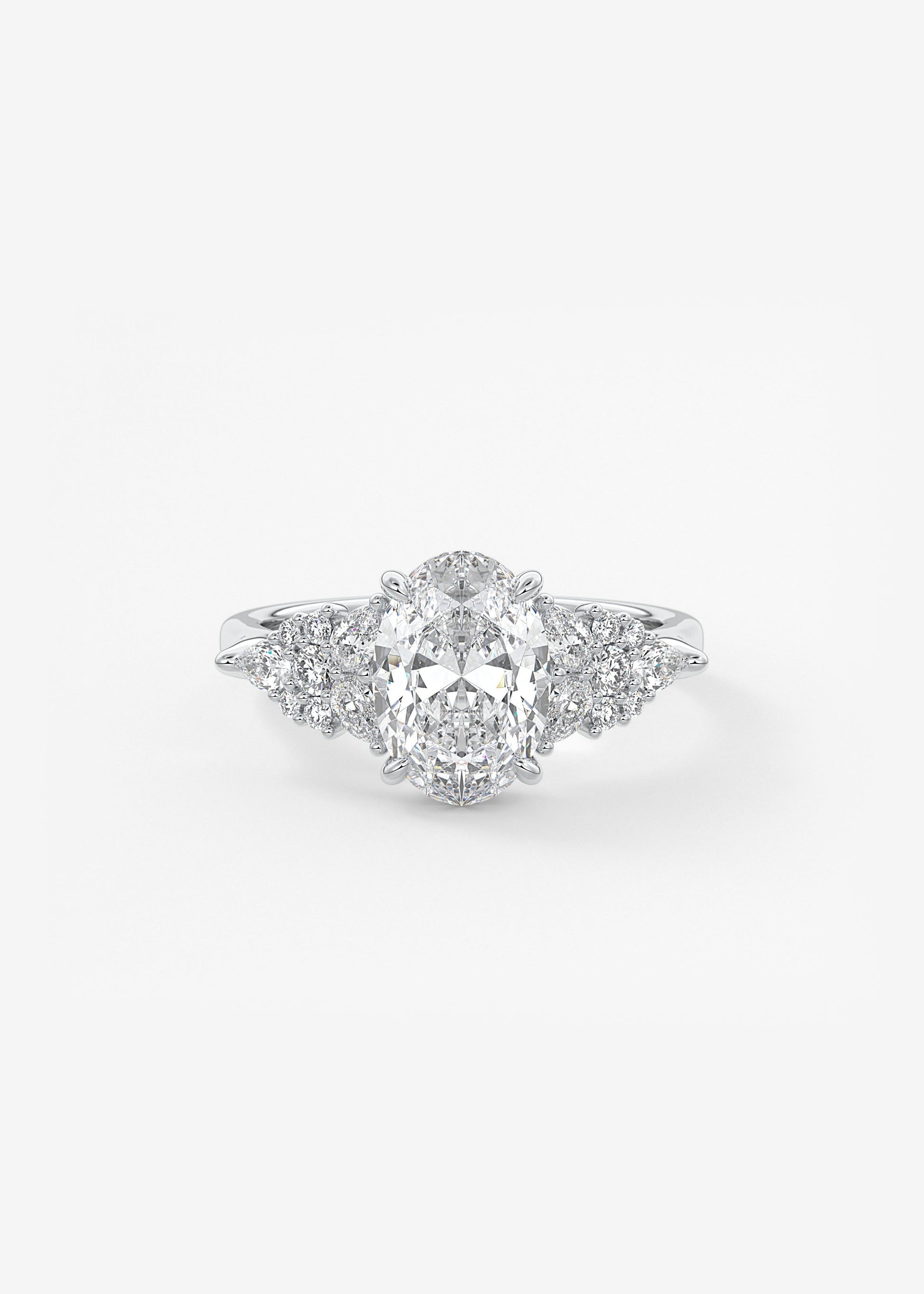 Oval Solitaire With Raised Basket Gallery Lab Grown Diamond Engagement Ring