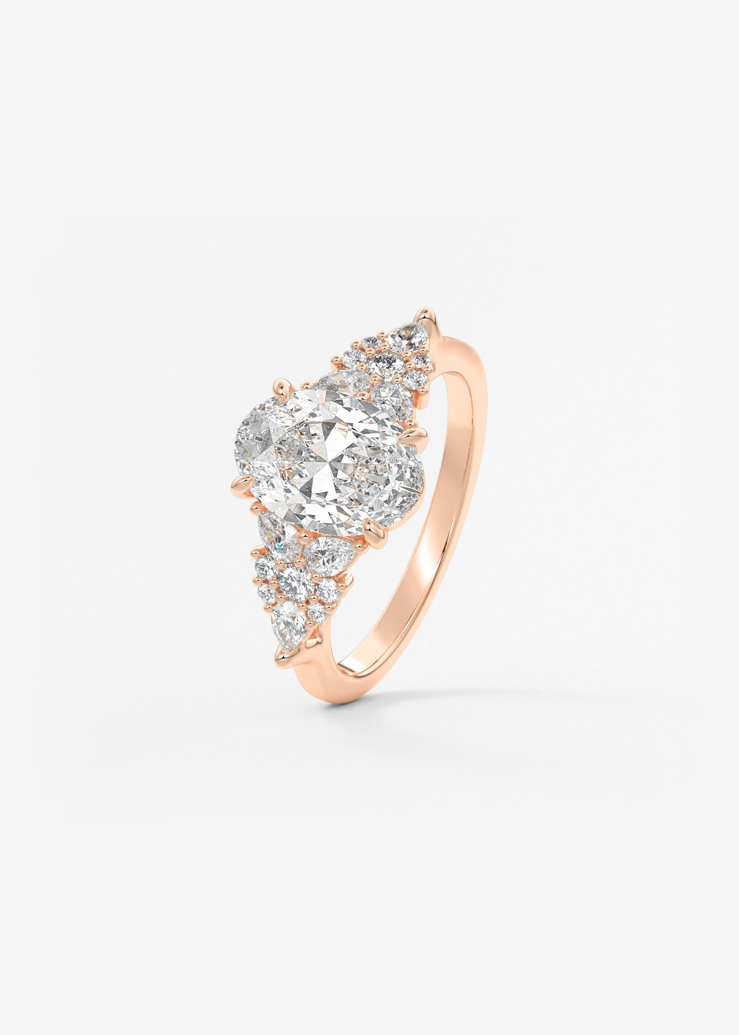 Oval Solitaire With Raised Basket Gallery Lab Grown Diamond Engagement Ring