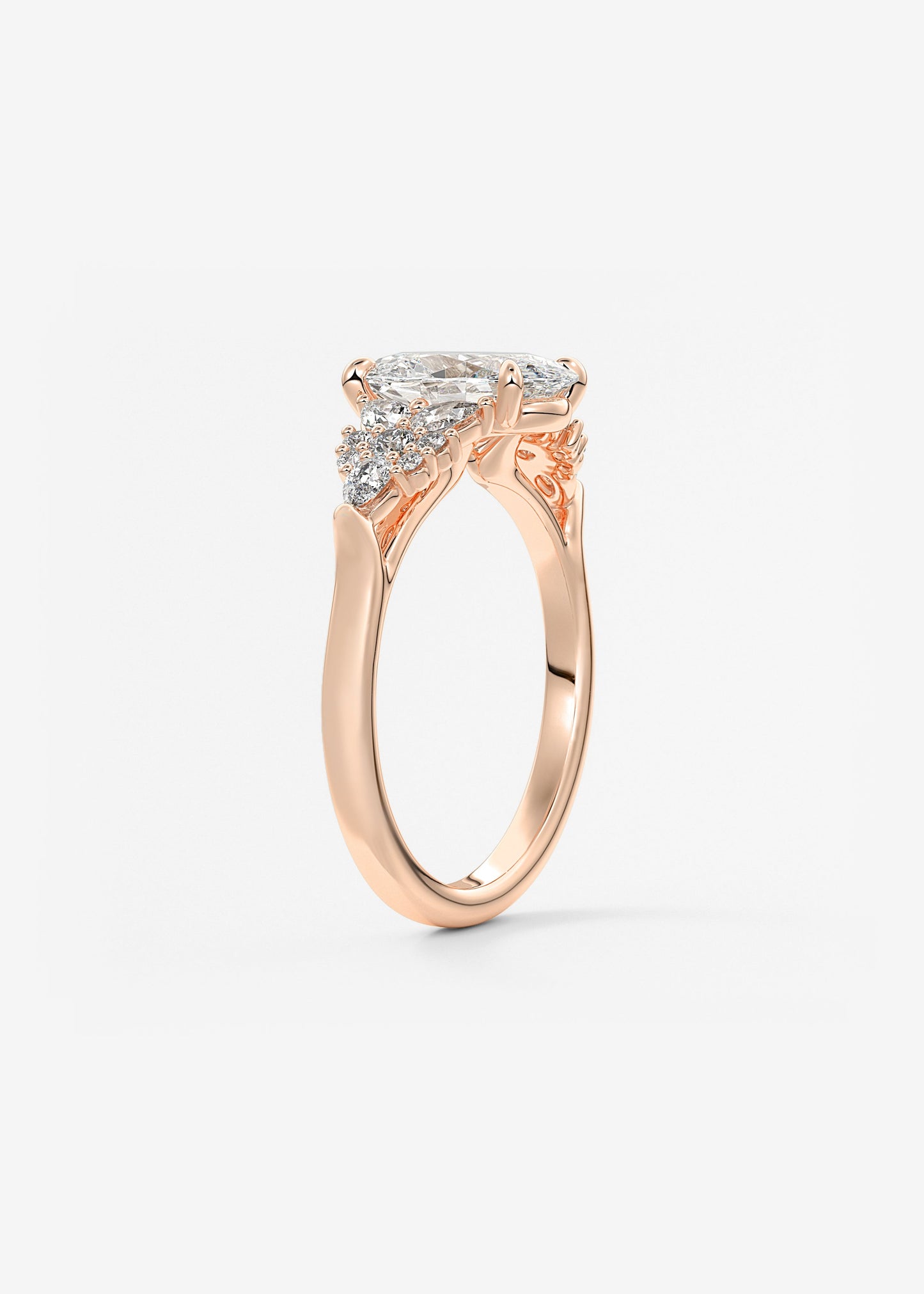 Oval Solitaire With Raised Basket Gallery Lab Grown Diamond Engagement Ring