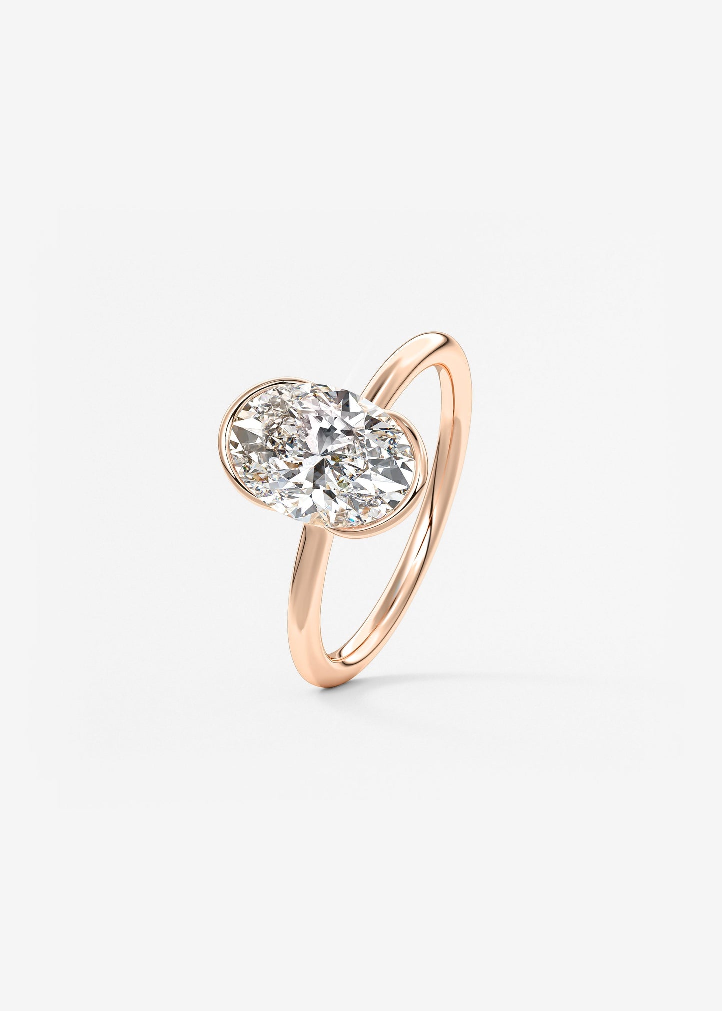 Oval Solitaire With Raised Basket Gallery Lab Grown Diamond Engagement Ring
