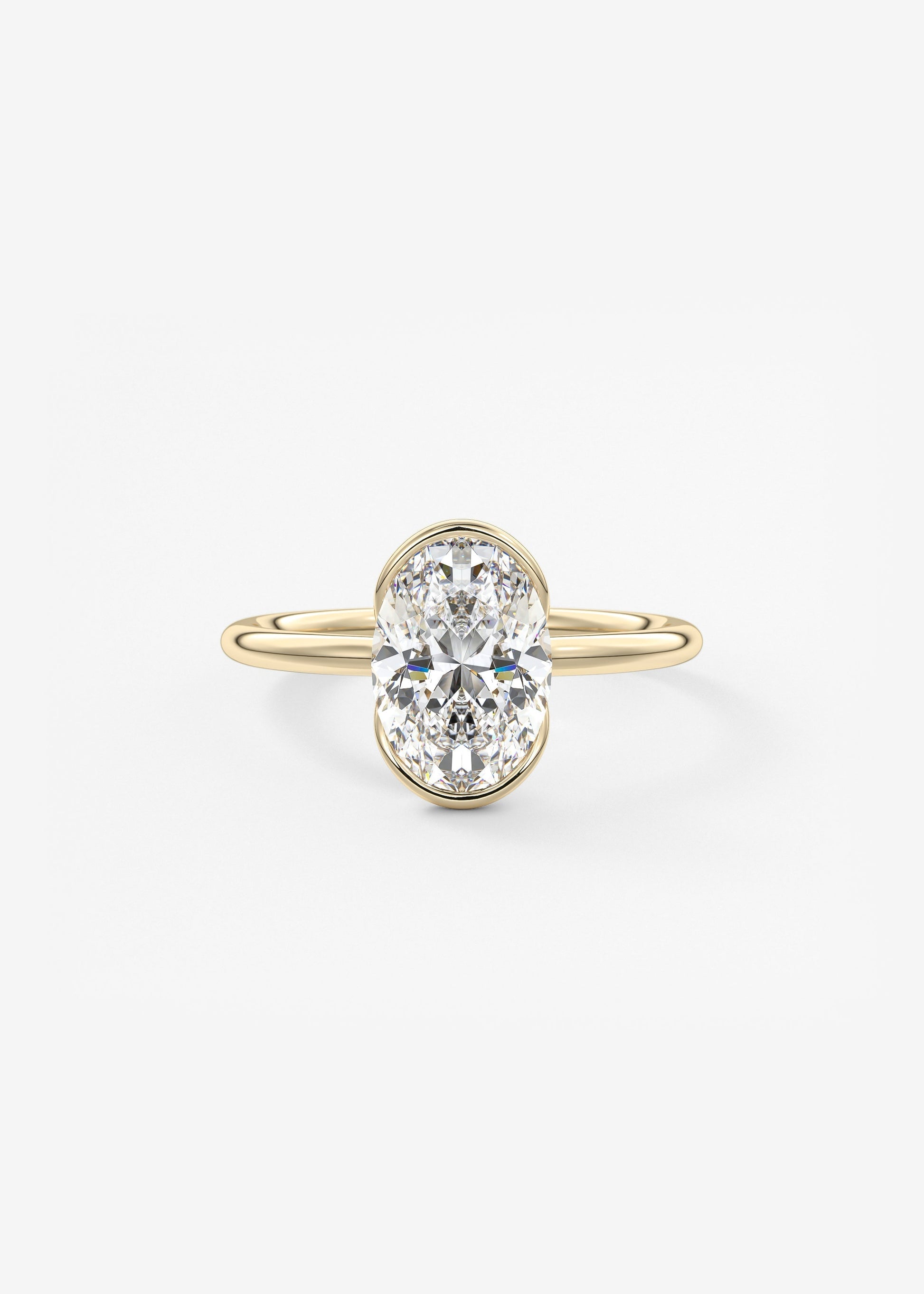 Oval Solitaire With Raised Basket Gallery Lab Grown Diamond Engagement Ring