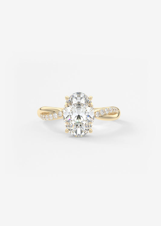 Oval Solitaire With Raised Basket Gallery Lab Grown Diamond Engagement Ring
