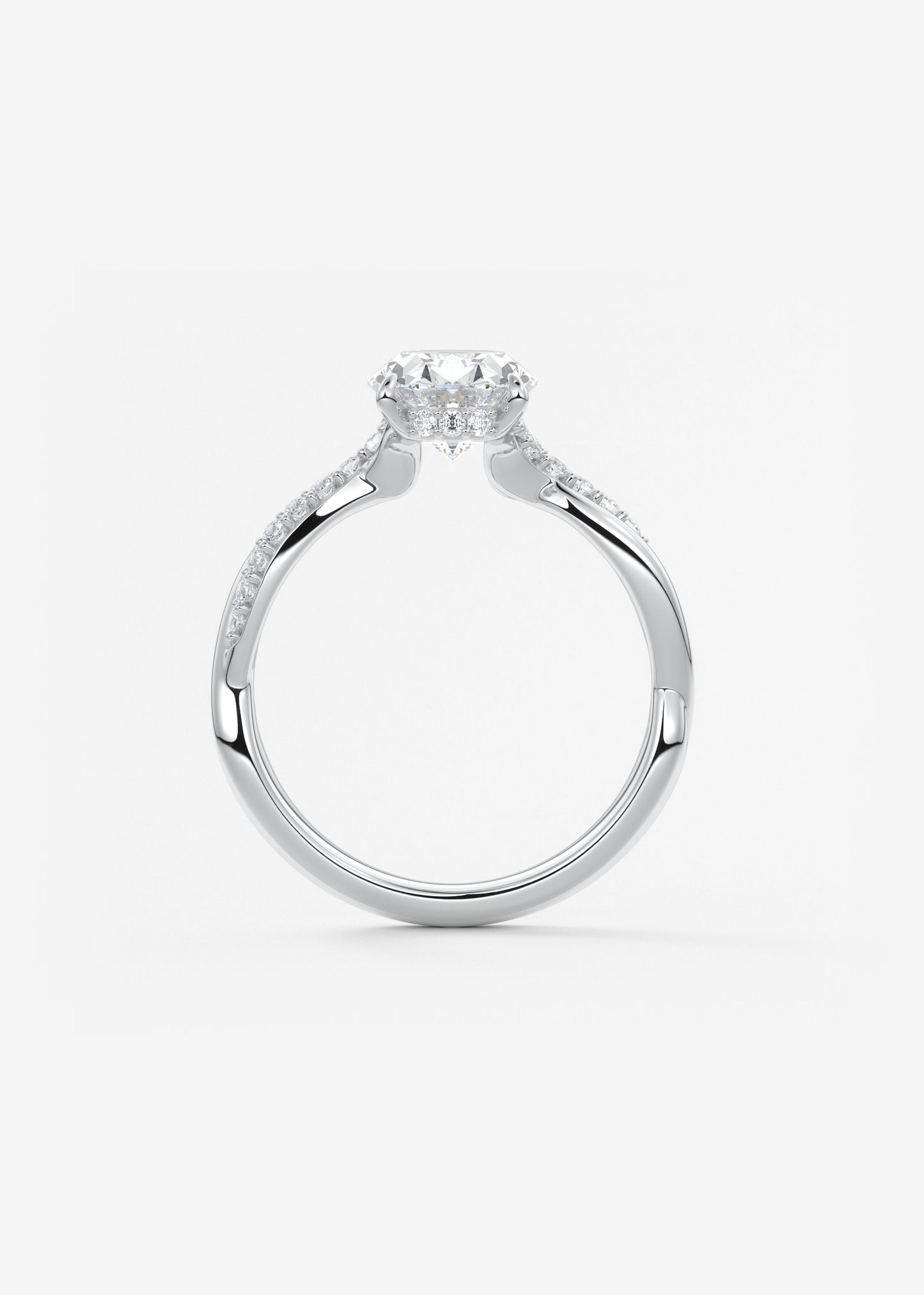 Oval Solitaire With Raised Basket Gallery Lab Grown Diamond Engagement Ring