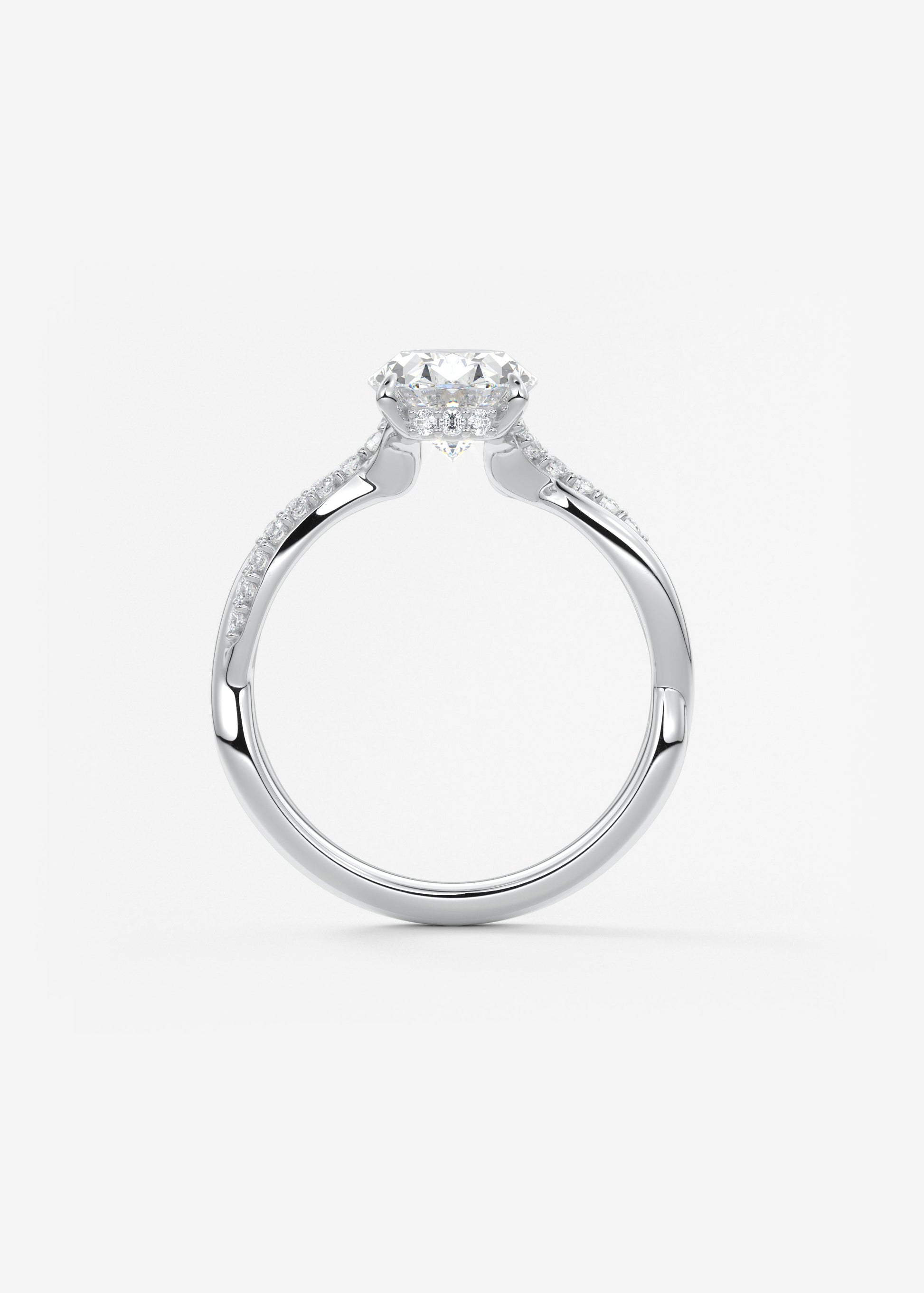 Oval Solitaire With Raised Basket Gallery Lab Grown Diamond Engagement Ring