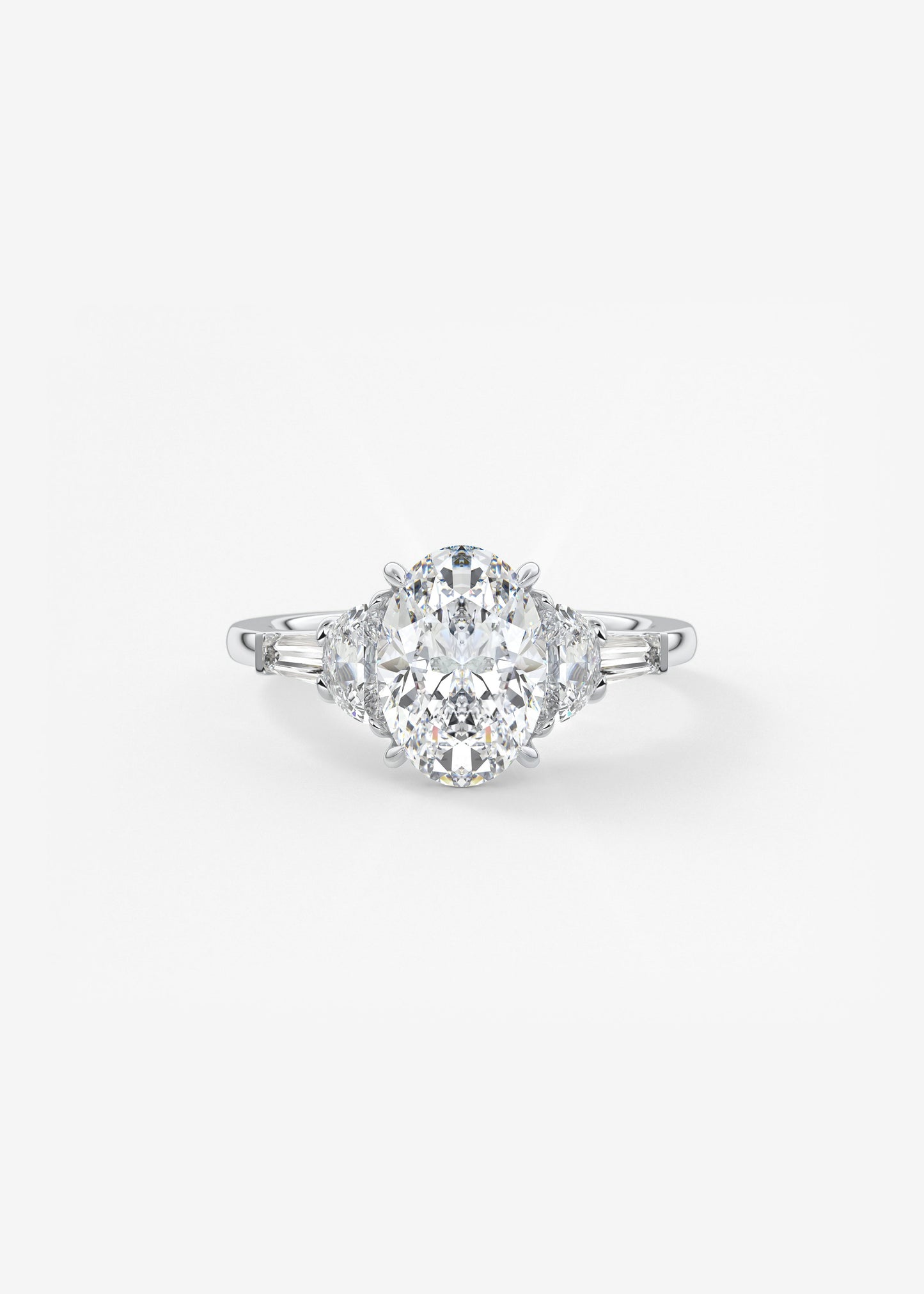 Oval Solitaire With Raised Basket Gallery Lab Grown Diamond Engagement Ring