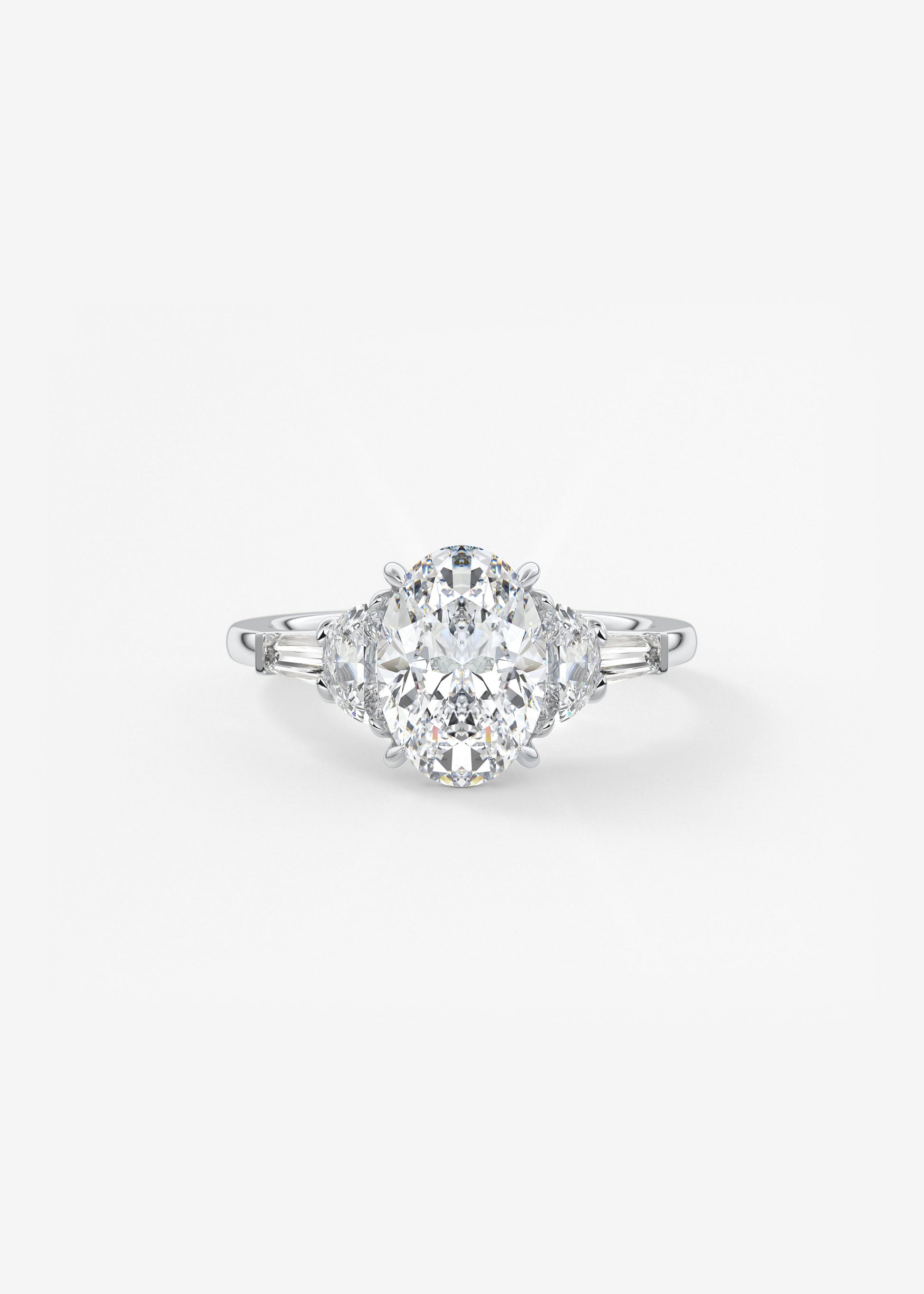 Oval Solitaire With Raised Basket Gallery Lab Grown Diamond Engagement Ring