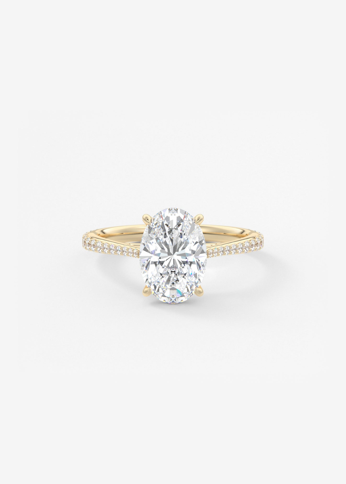 Oval Solitaire With Raised Basket Gallery Lab Grown Diamond Engagement Ring