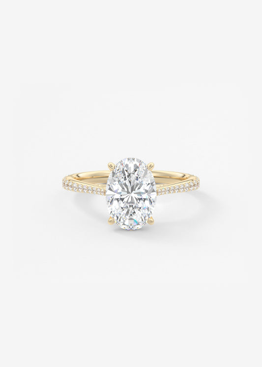 Oval Solitaire With Raised Basket Gallery Lab Grown Diamond Engagement Ring