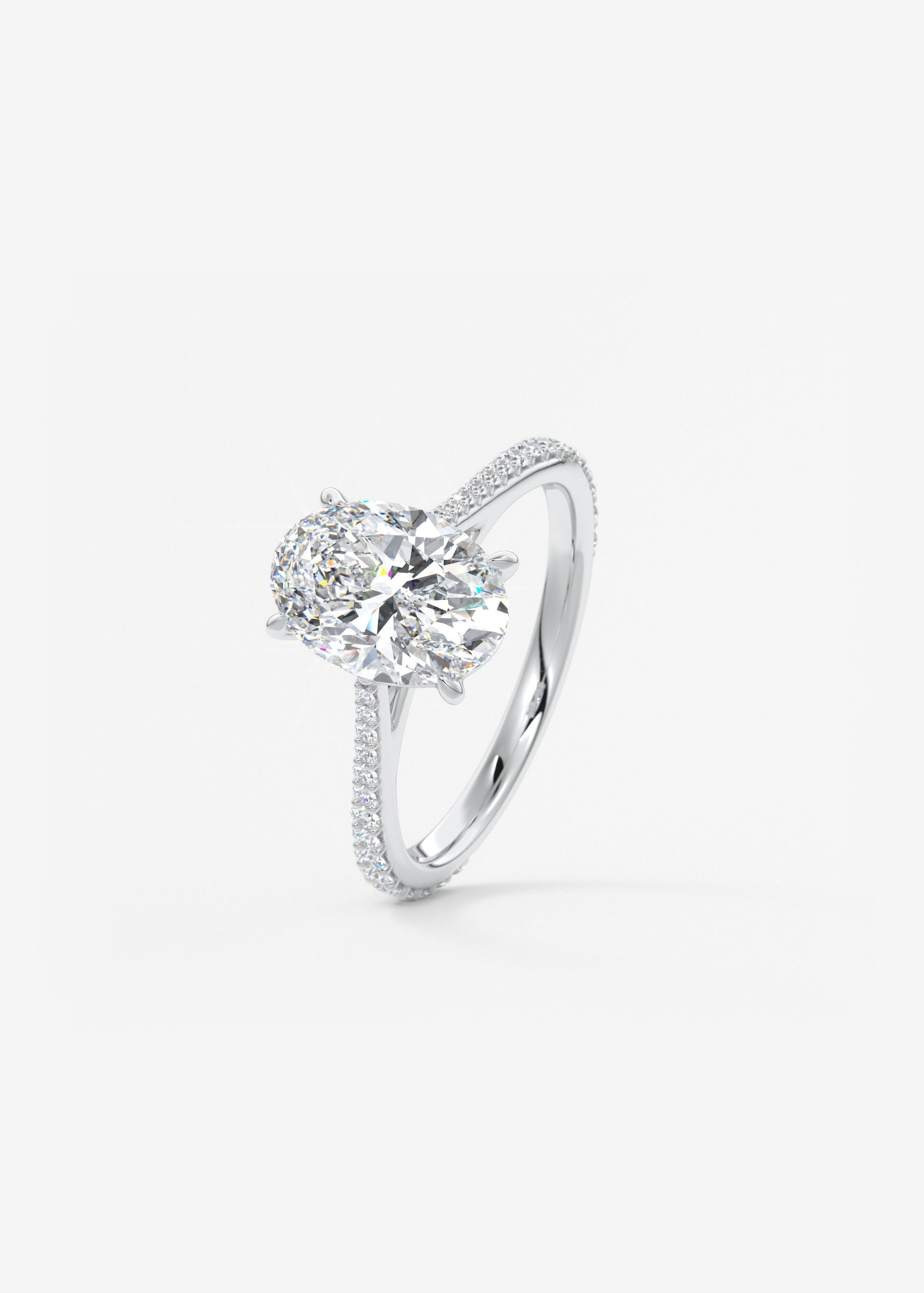 Oval Solitaire With Raised Basket Gallery Lab Grown Diamond Engagement Ring